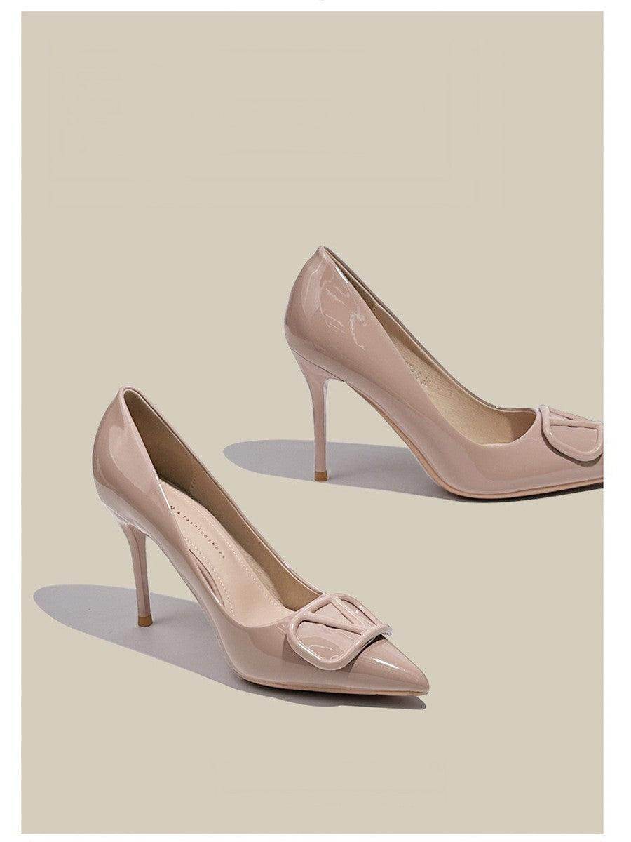 Faux Leather Pointy Stiletto Heels 726578630201
