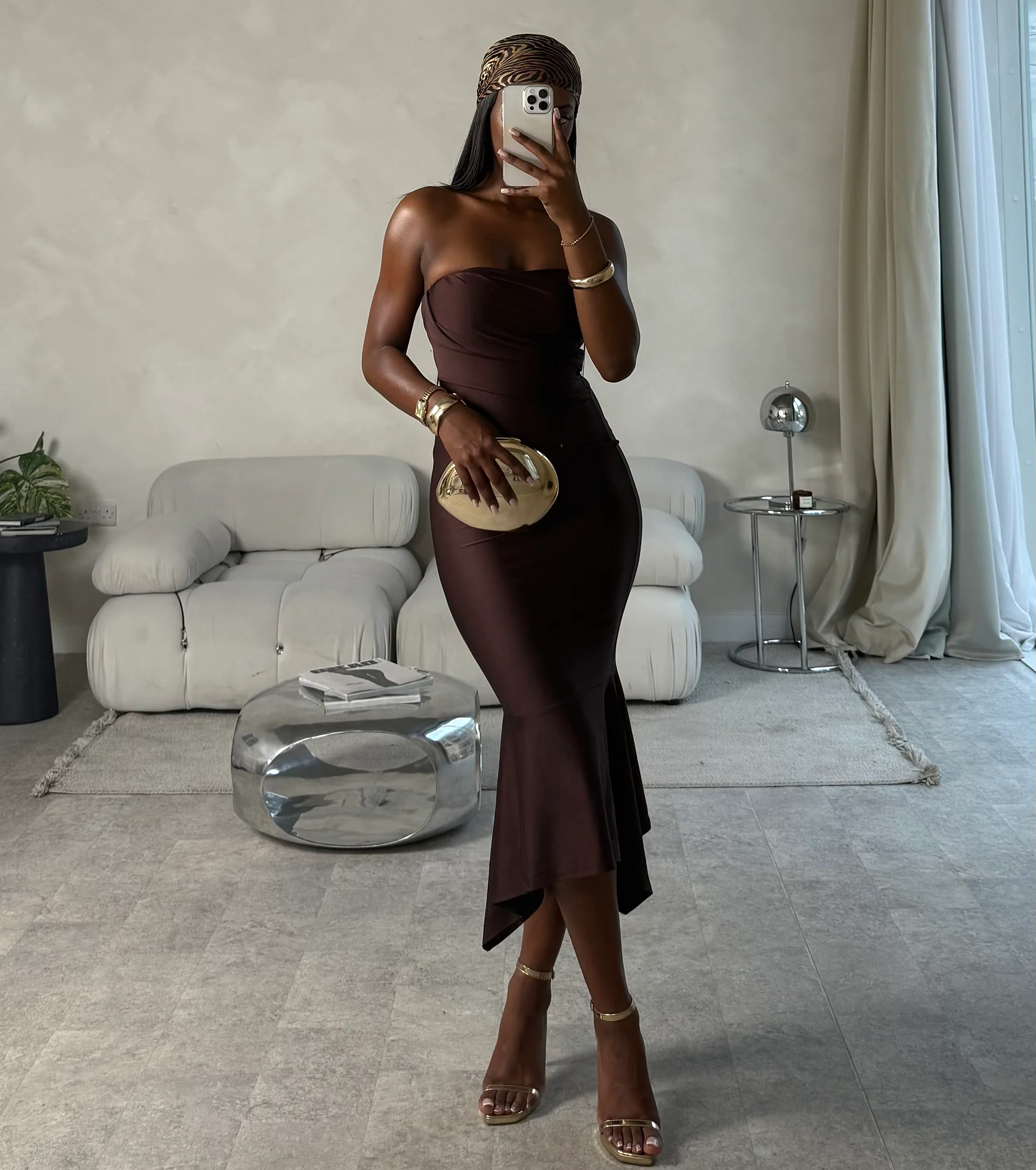 Effortless Flirt Tube Ruffled Midi Dress