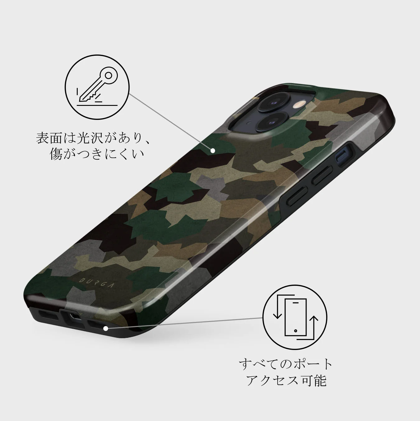 Tropical Green Camo - iPhone 13 Mini ケース