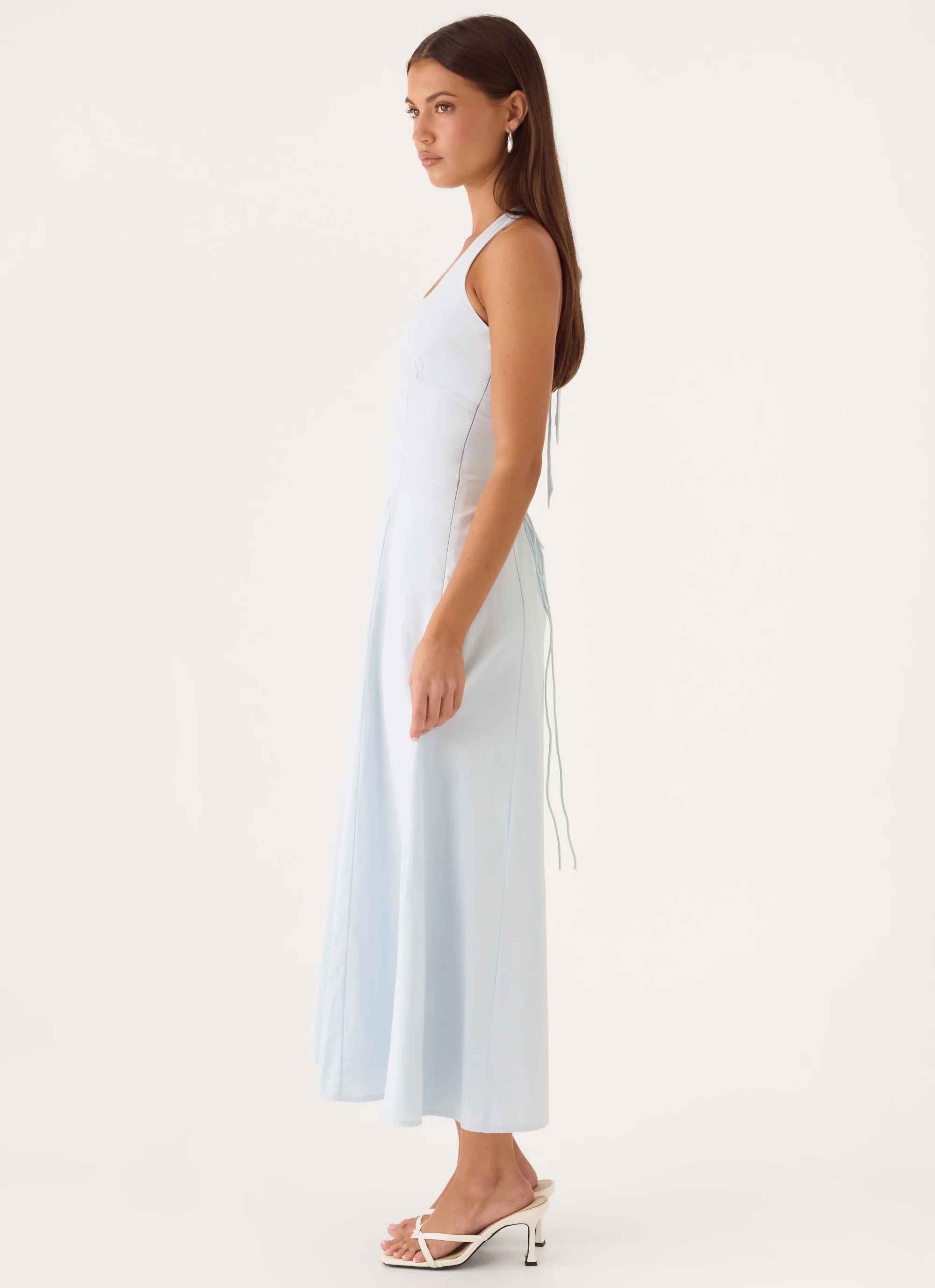Sarrah Halter Midi Dress - Blue - luluinthesky
