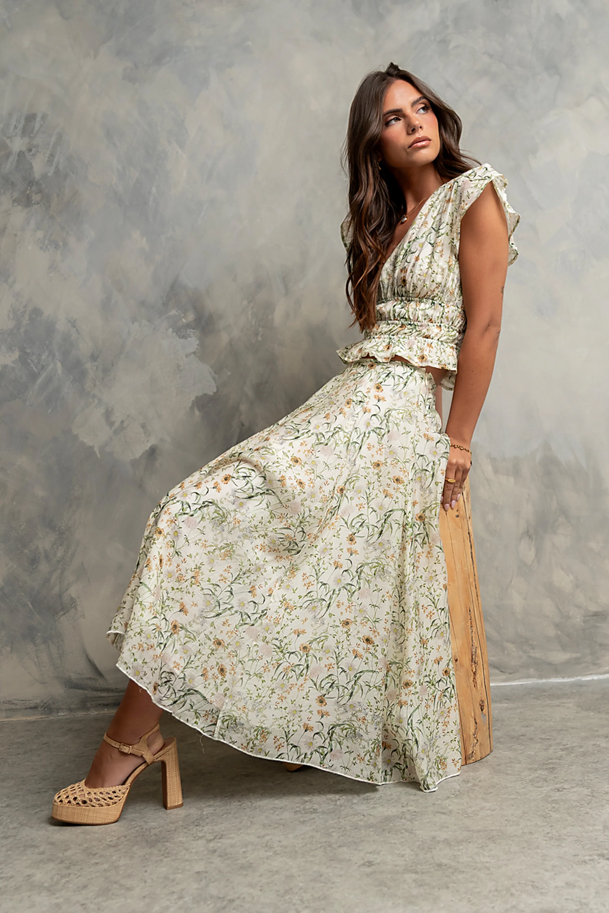 Carlie Floral Midi Skirt - FINAL SALE