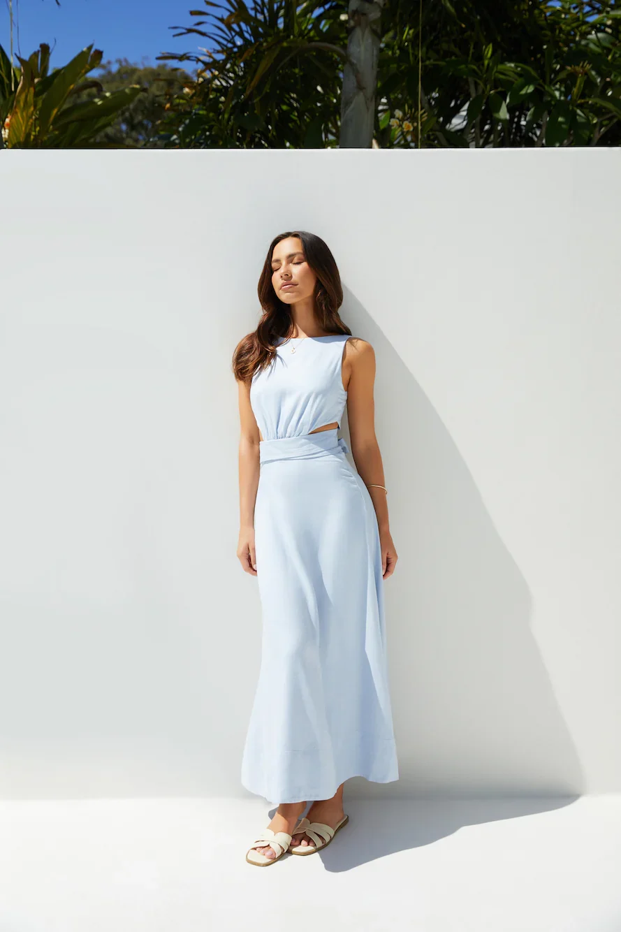 Coastal Glow Maxi Dress Blue
