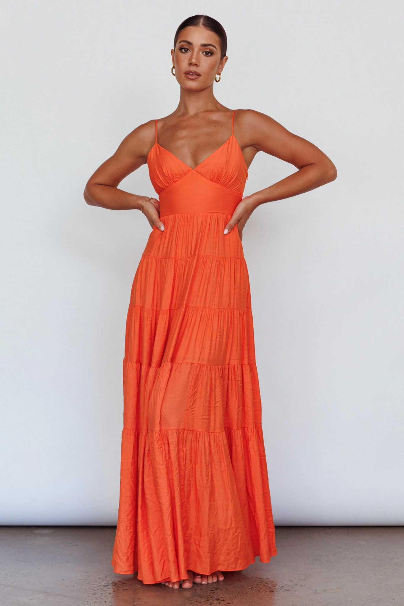 Main Attraction Cami Strap Maxi Dress Tangerine