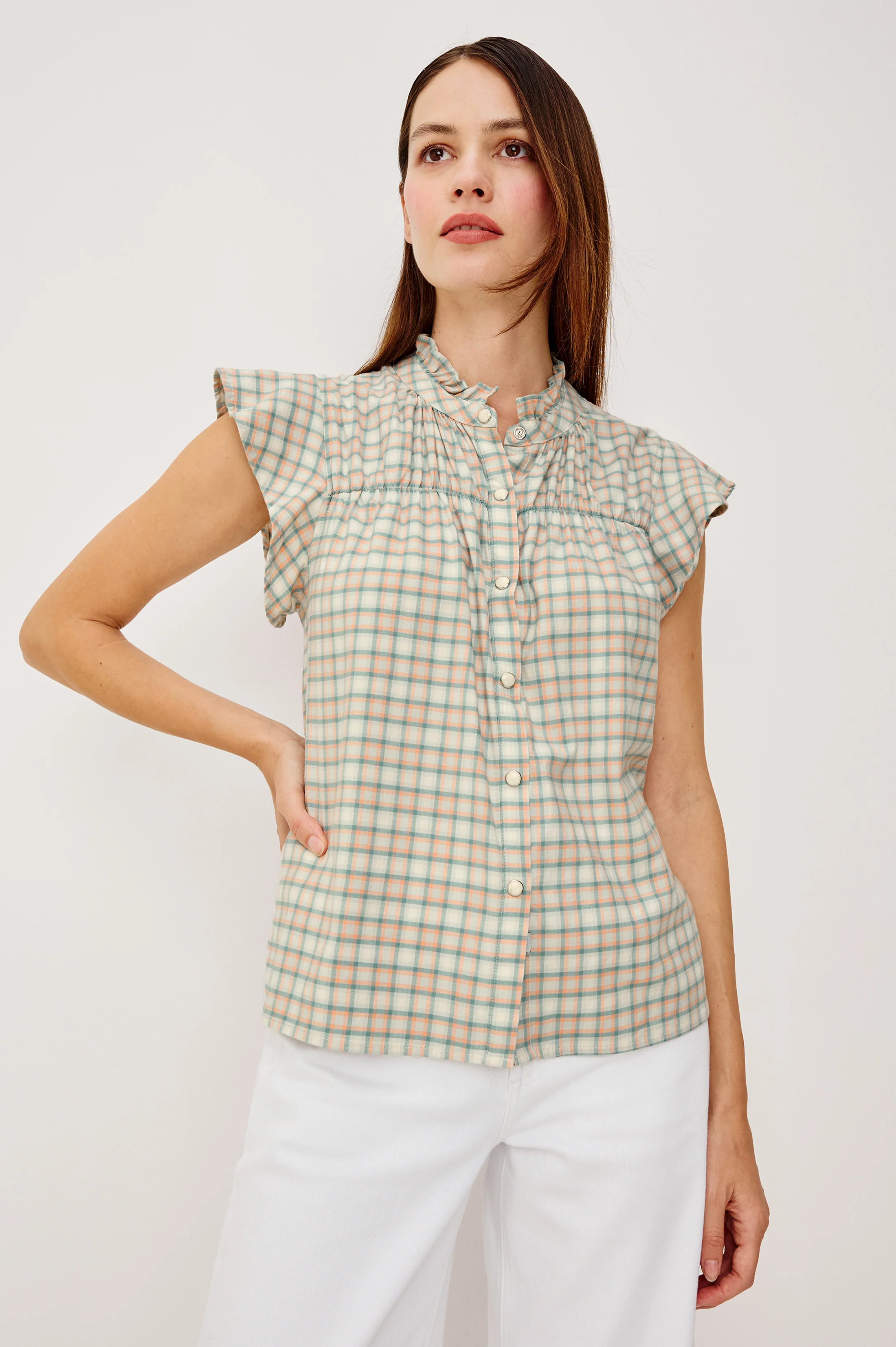 Ruthie Top - Julep Mint Check