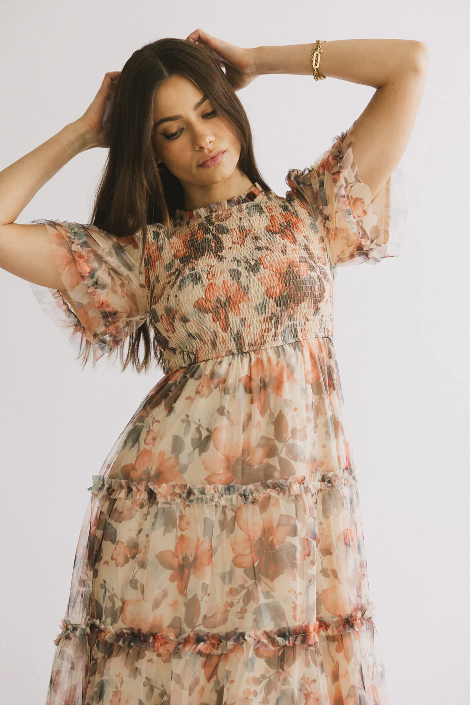 Janette Floral Midi Dress