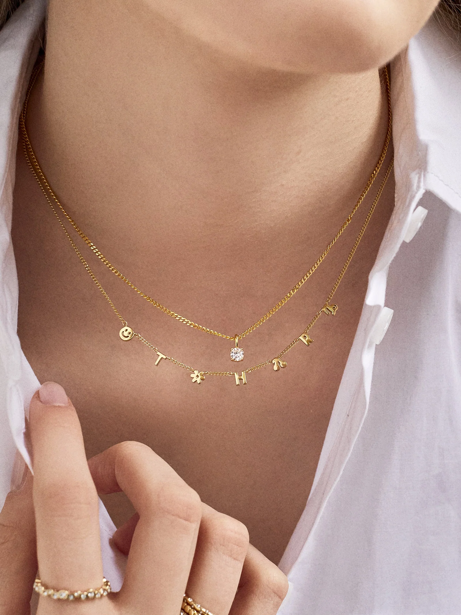 Mini 14K Gold Custom Icon Necklace - 14K Gold
