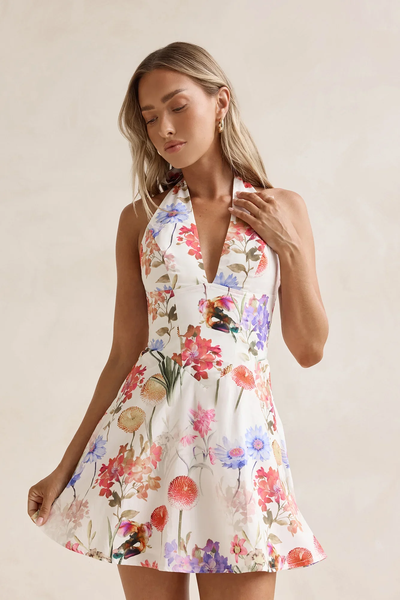 Wildflowers Halter Mini Dress Multi