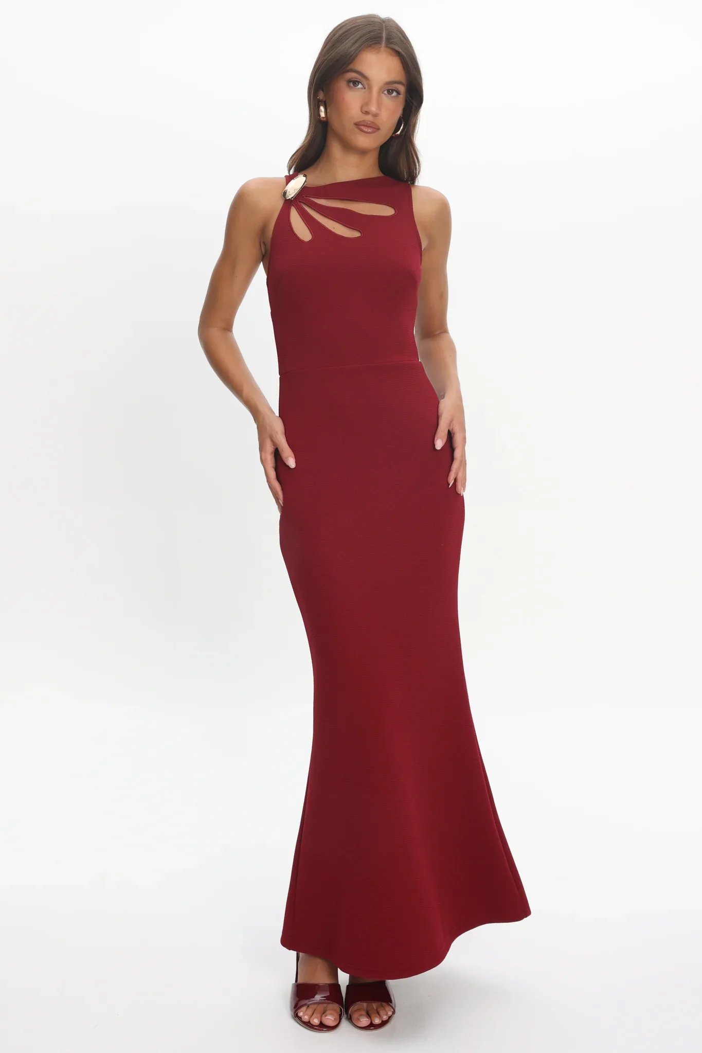 Antwerp Cut-Out Bust Maxi Dress Plum