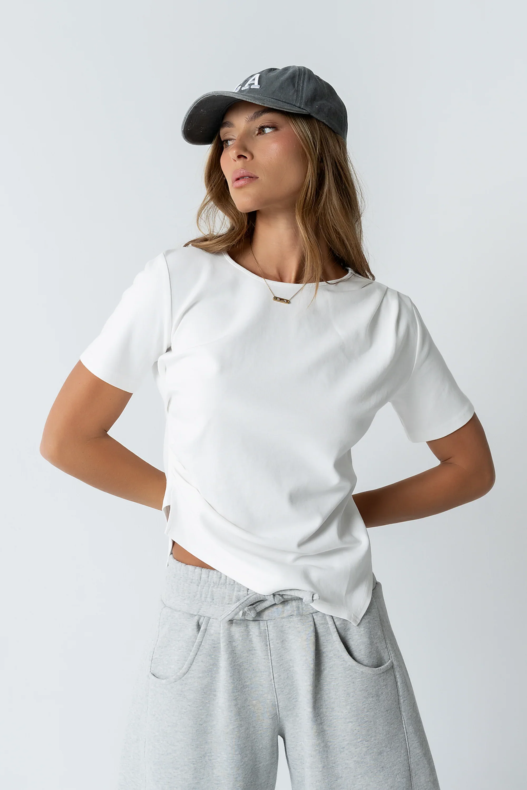 Stan Ruched Top in White