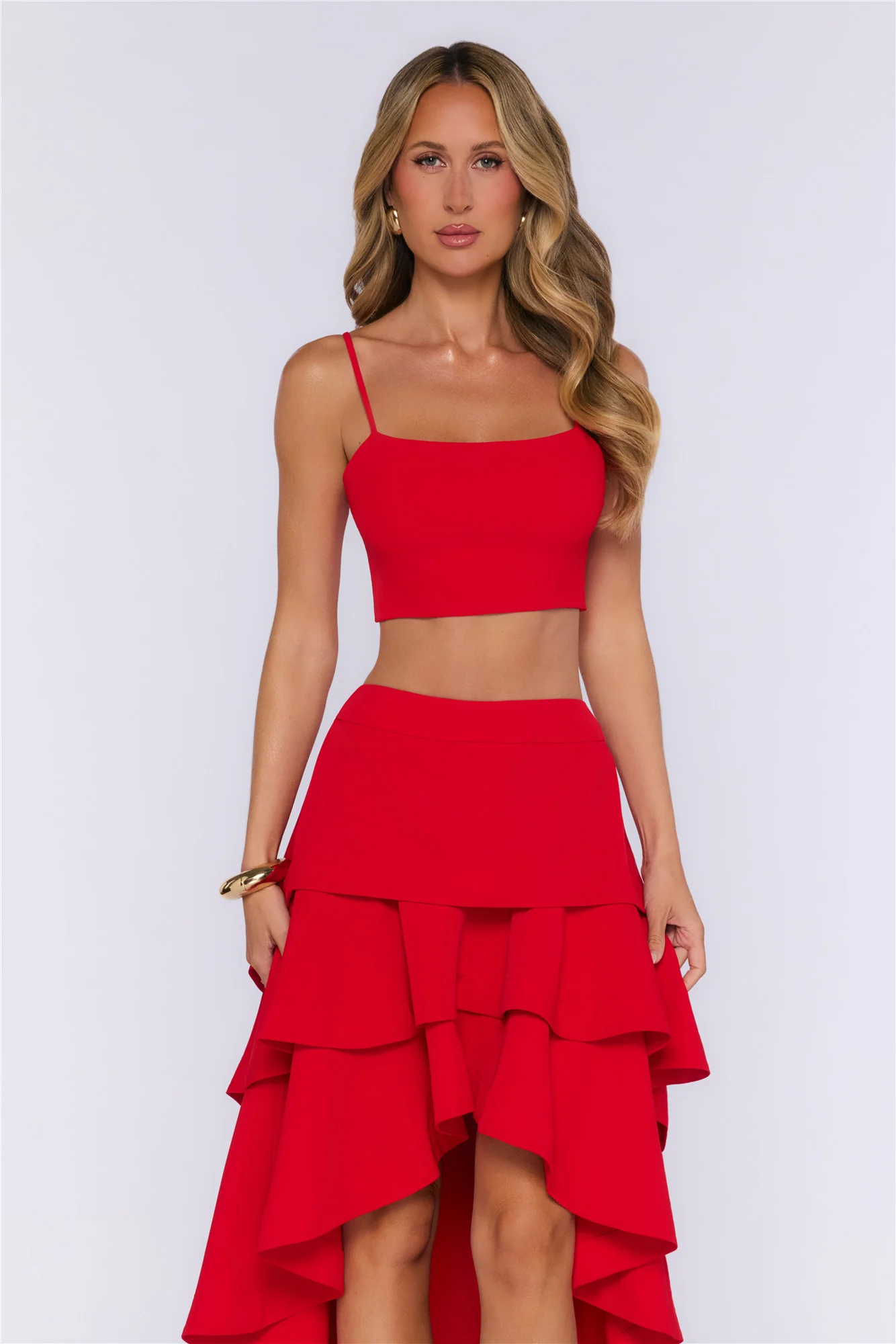 Rosy Love Crop Top Red