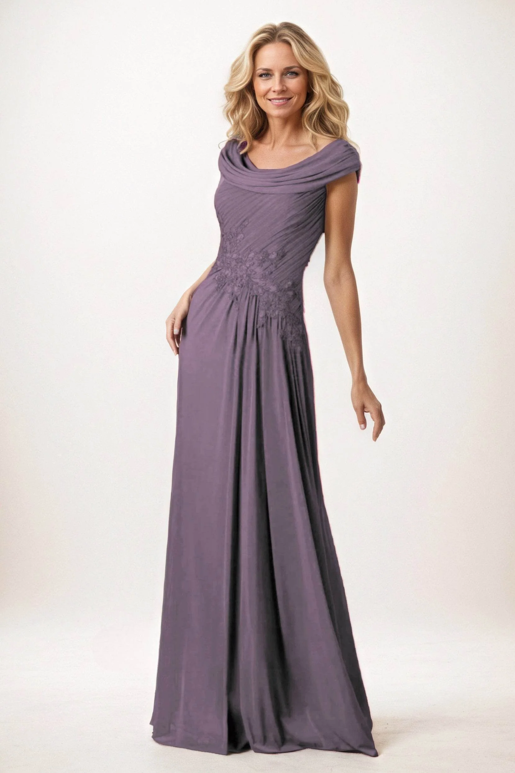 A-Line Maxi Chiffon Mother of the Bride Dresses CM0390