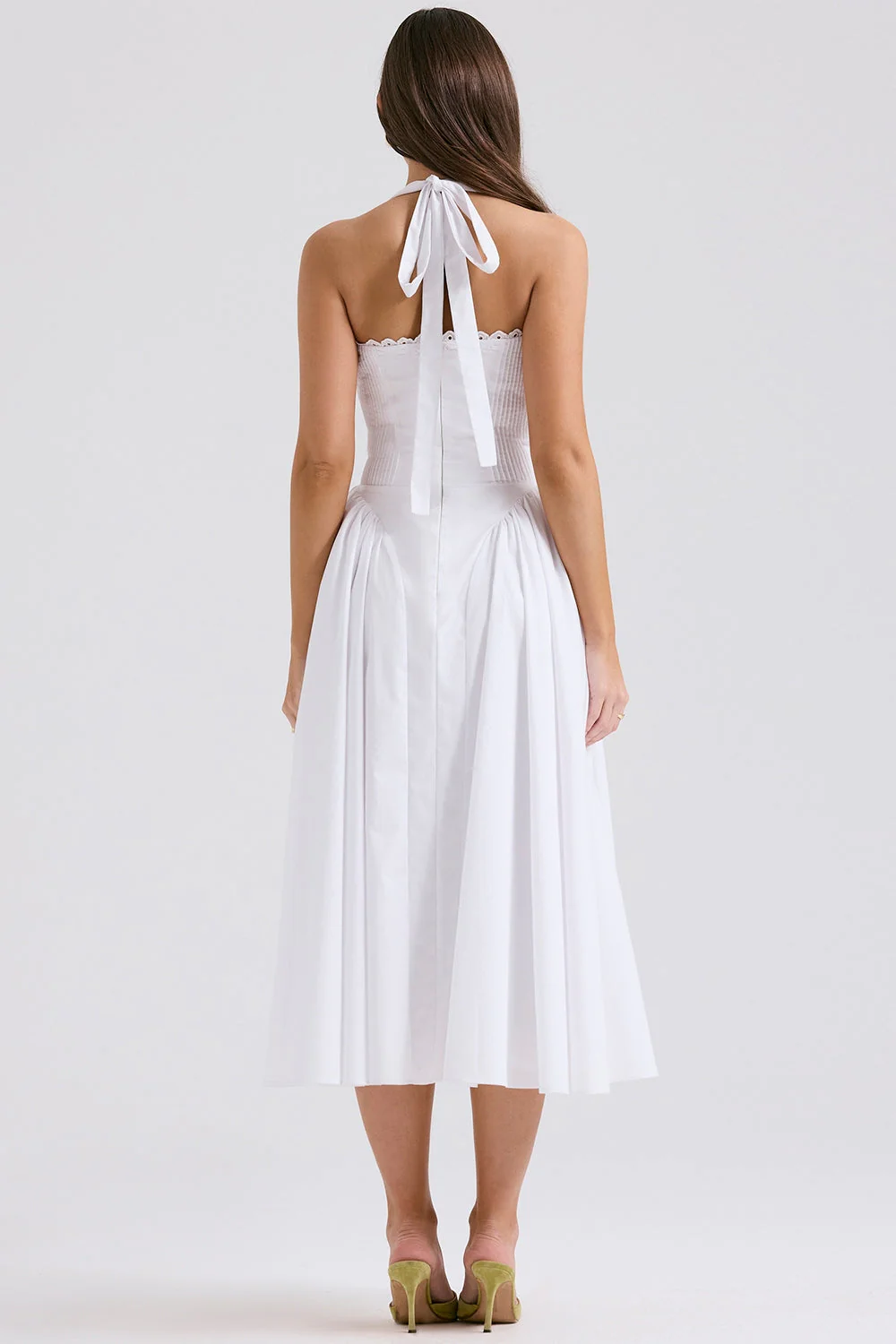 white cotton halter sundress