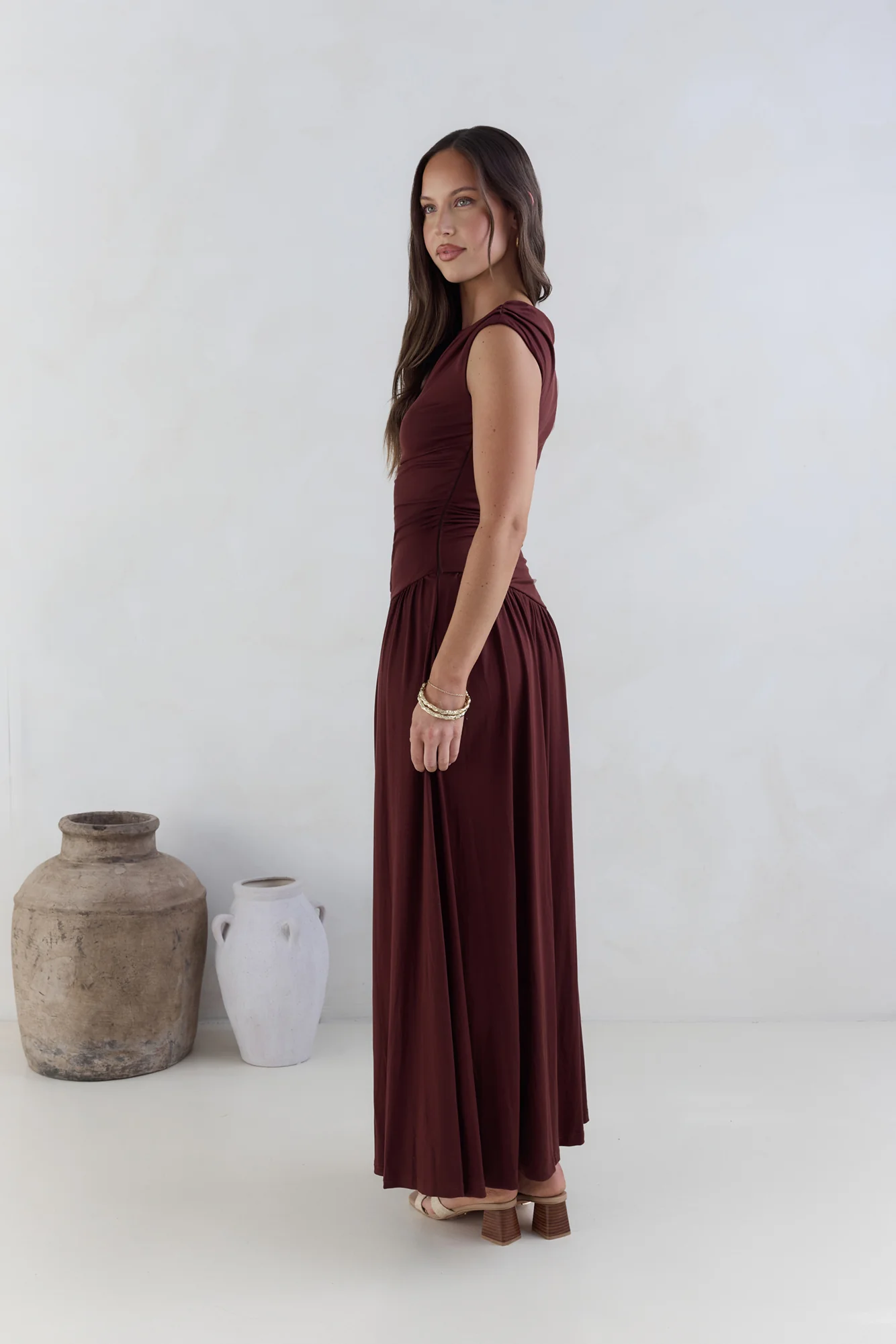 Soluna Maxi Dress Brown - luluinthesky