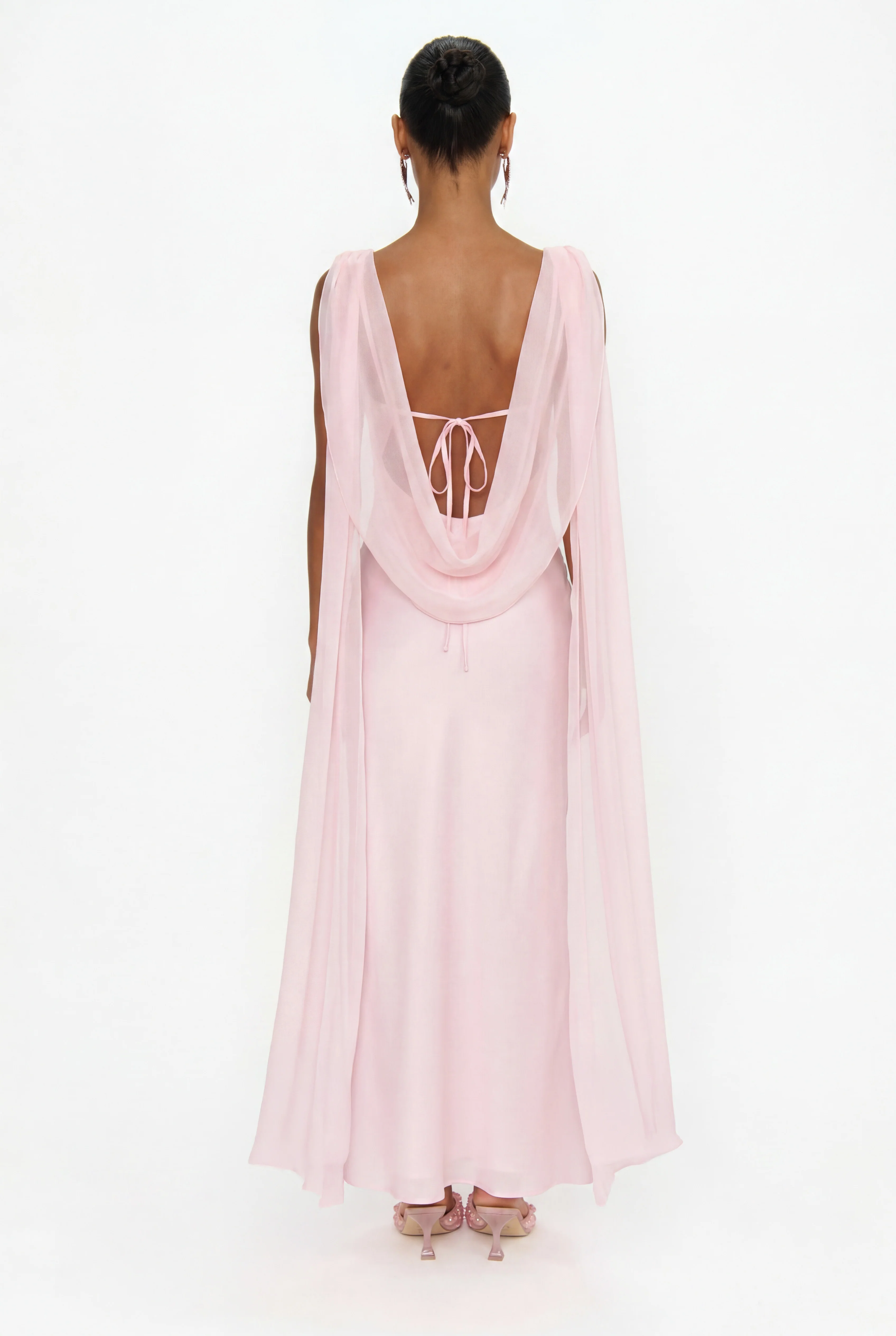 Maya Midi Dress ~ Powder Pink Luxe Satin