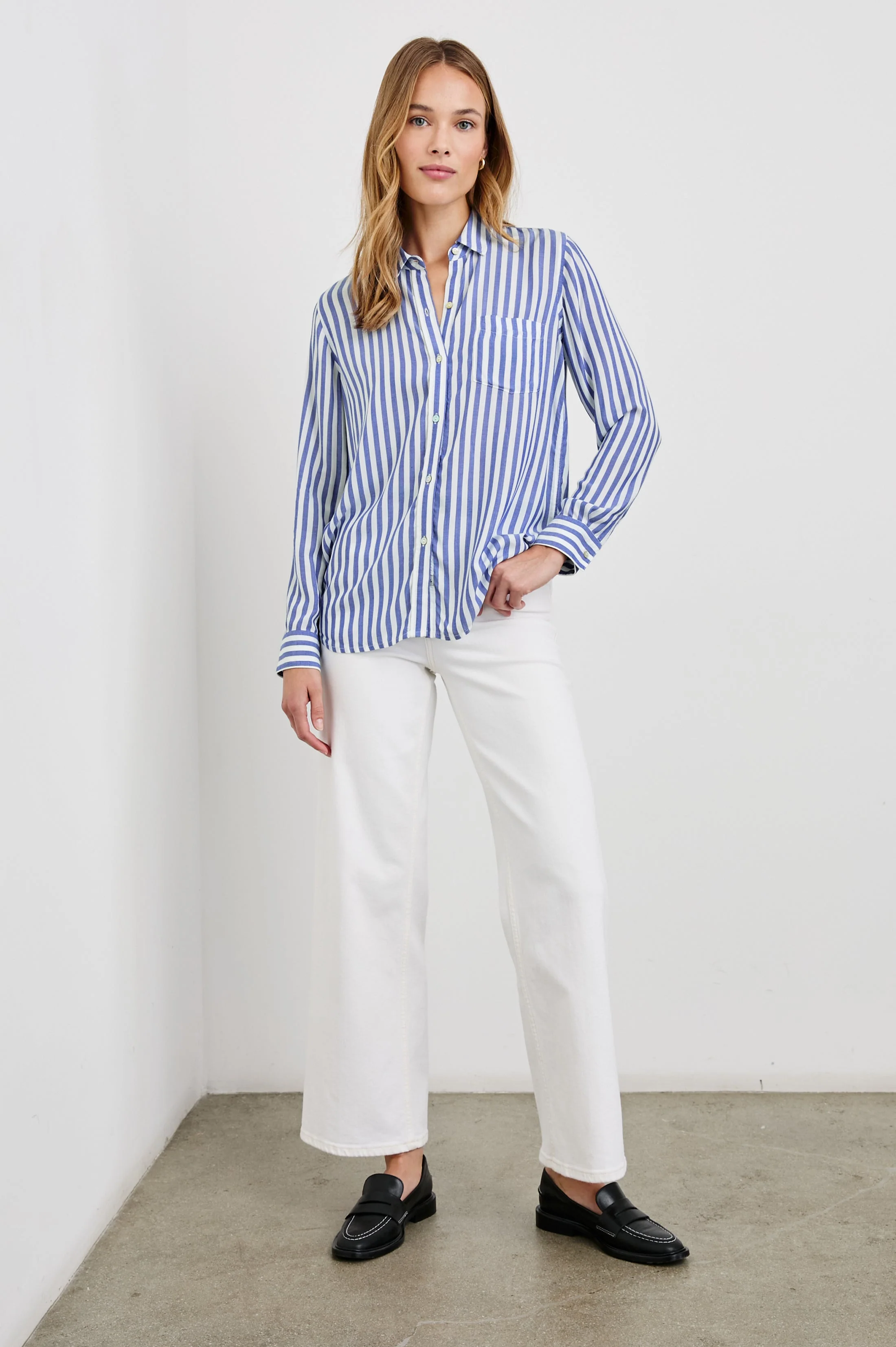 Wren Shirt - Blue White