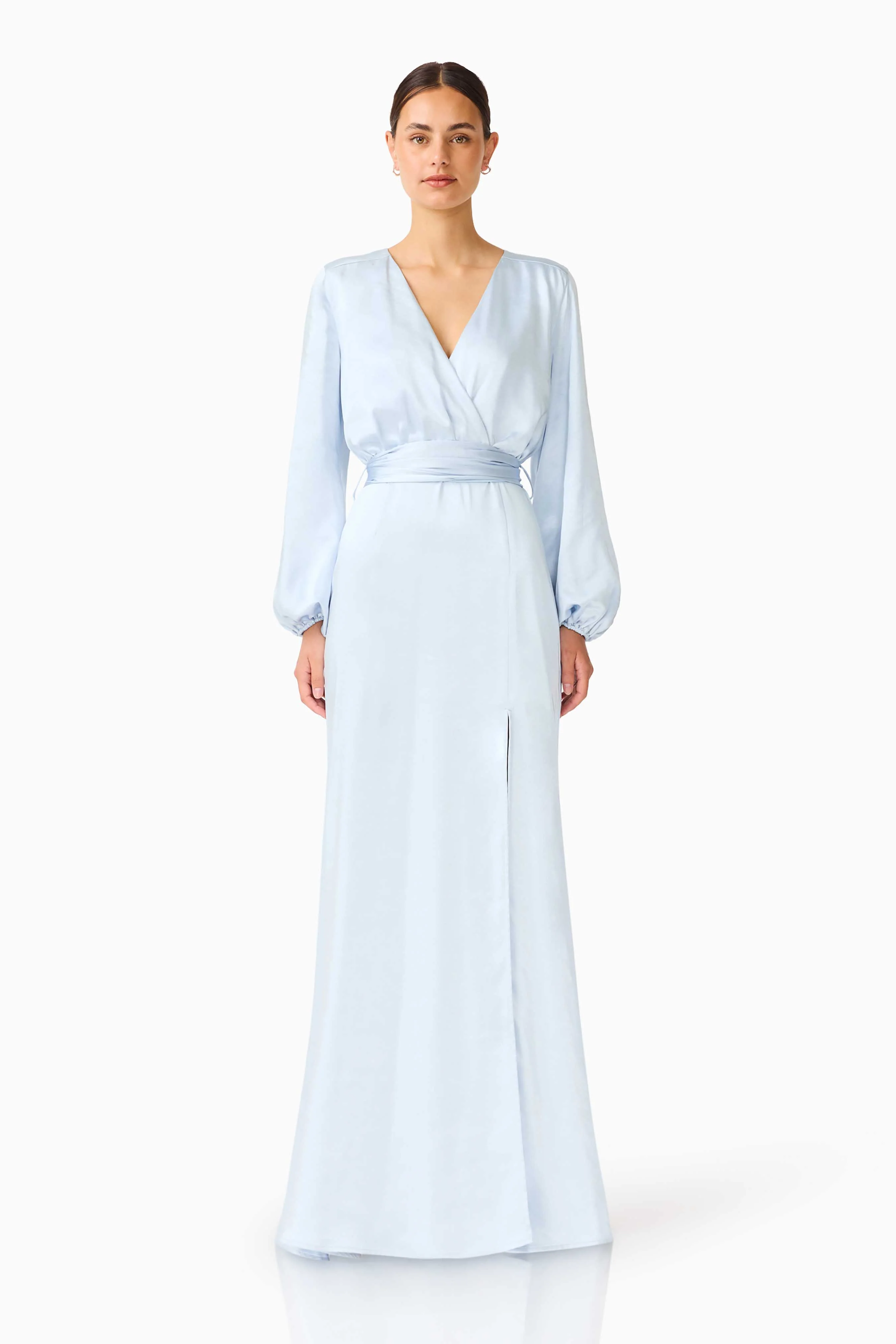 Kai Long Sleeve Maxi Dress in Pale Blue
