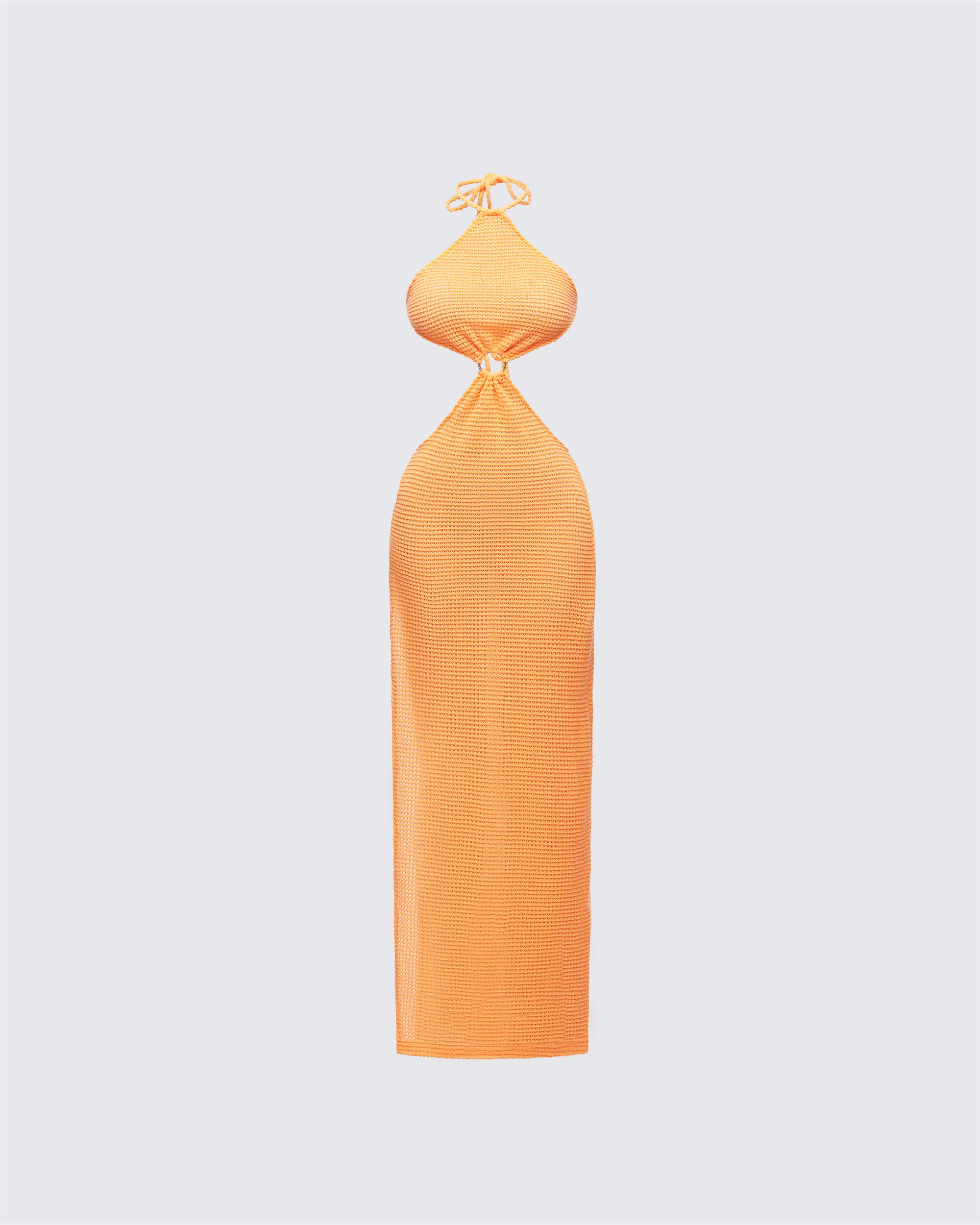 Tovi Orange Open Knit Maxi Dress