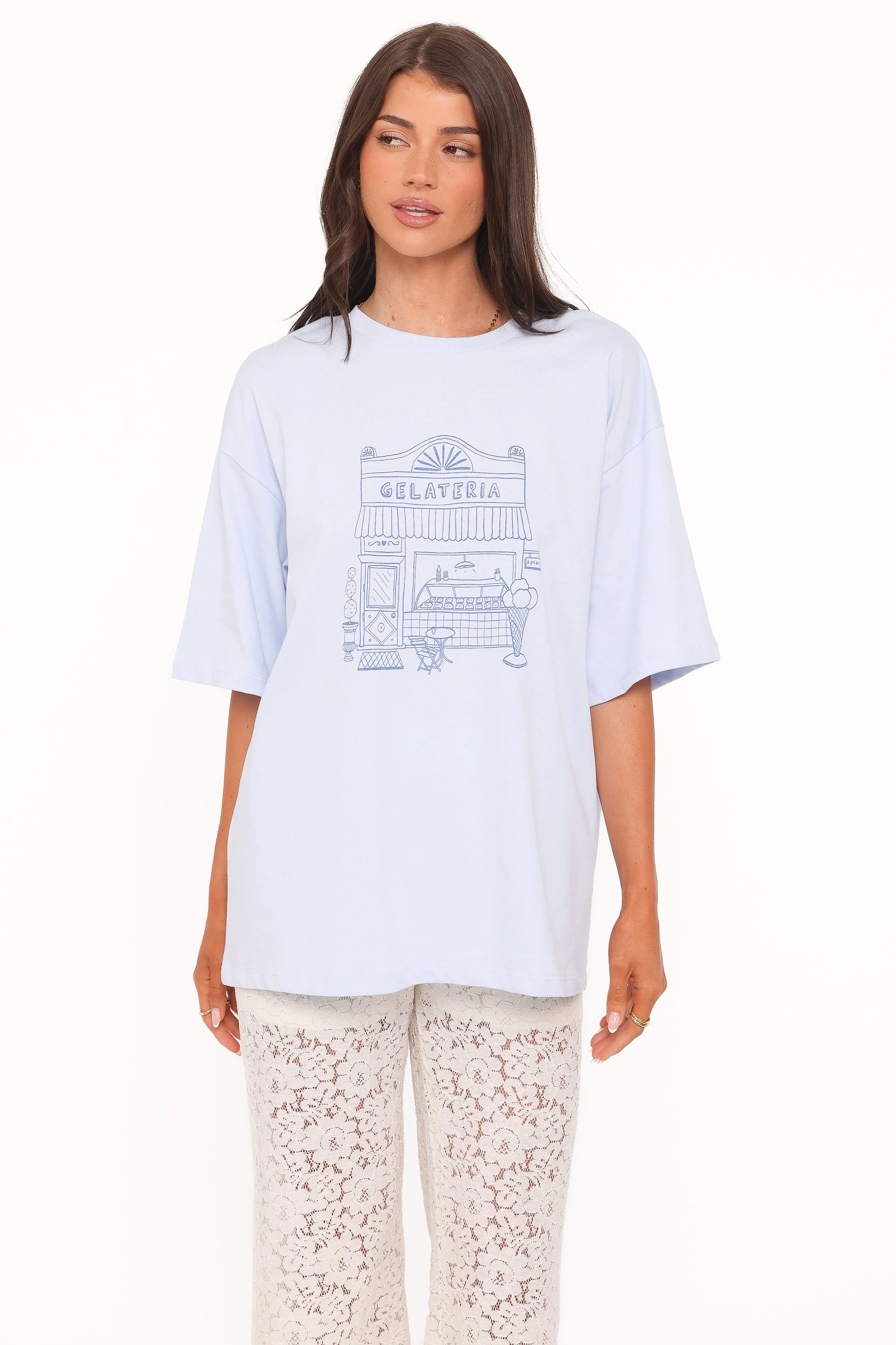 Carmen Graphic Tee - Baby Blue
