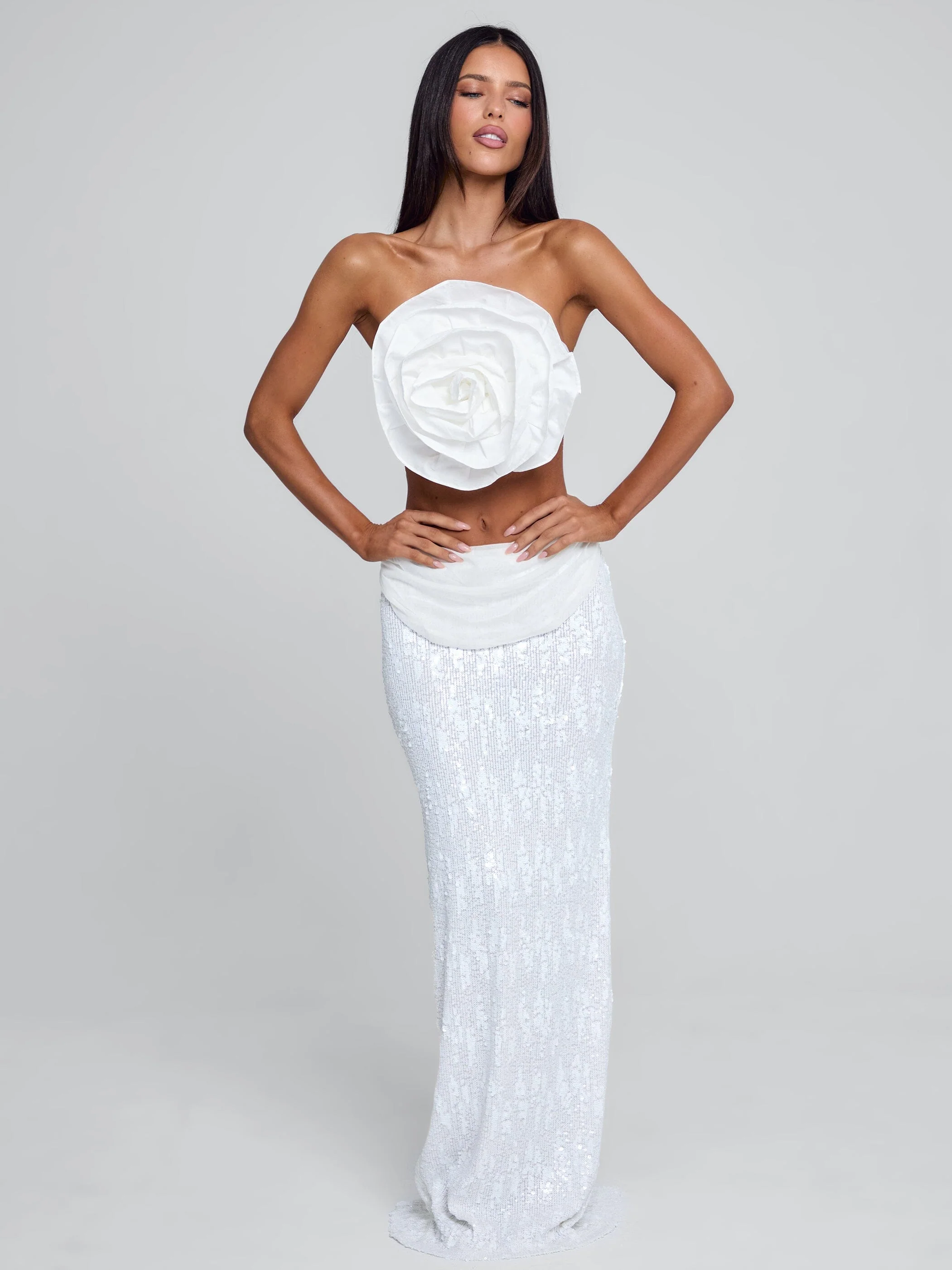 Niva Maxi Skirt White