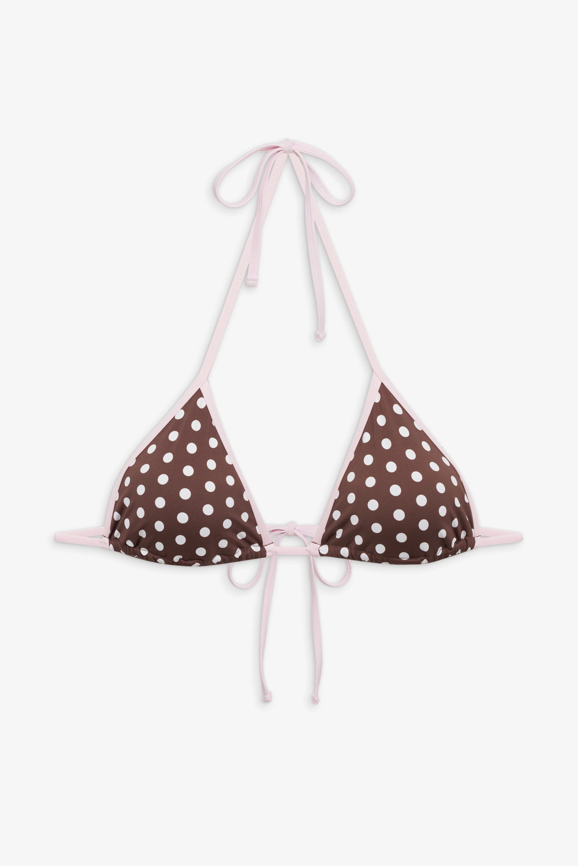Nick Skimpy Triangle Bikini Top - Cocoa Dot - luluinthesky