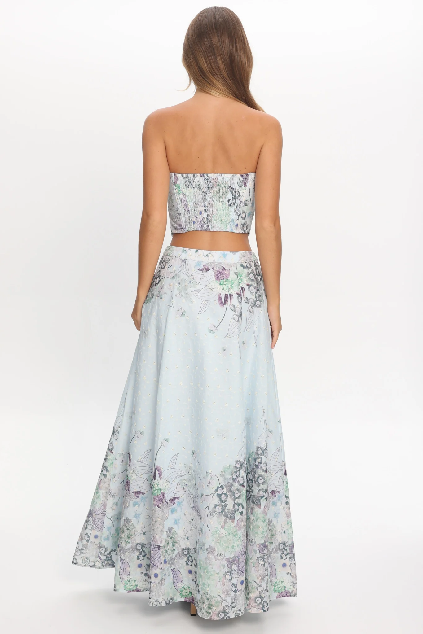Sazkia Embroidered Maxi Skirt Blue - luluinthesky