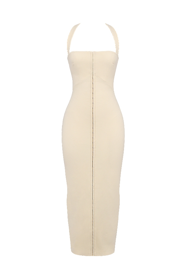 Ecru Halter Maxi Dress