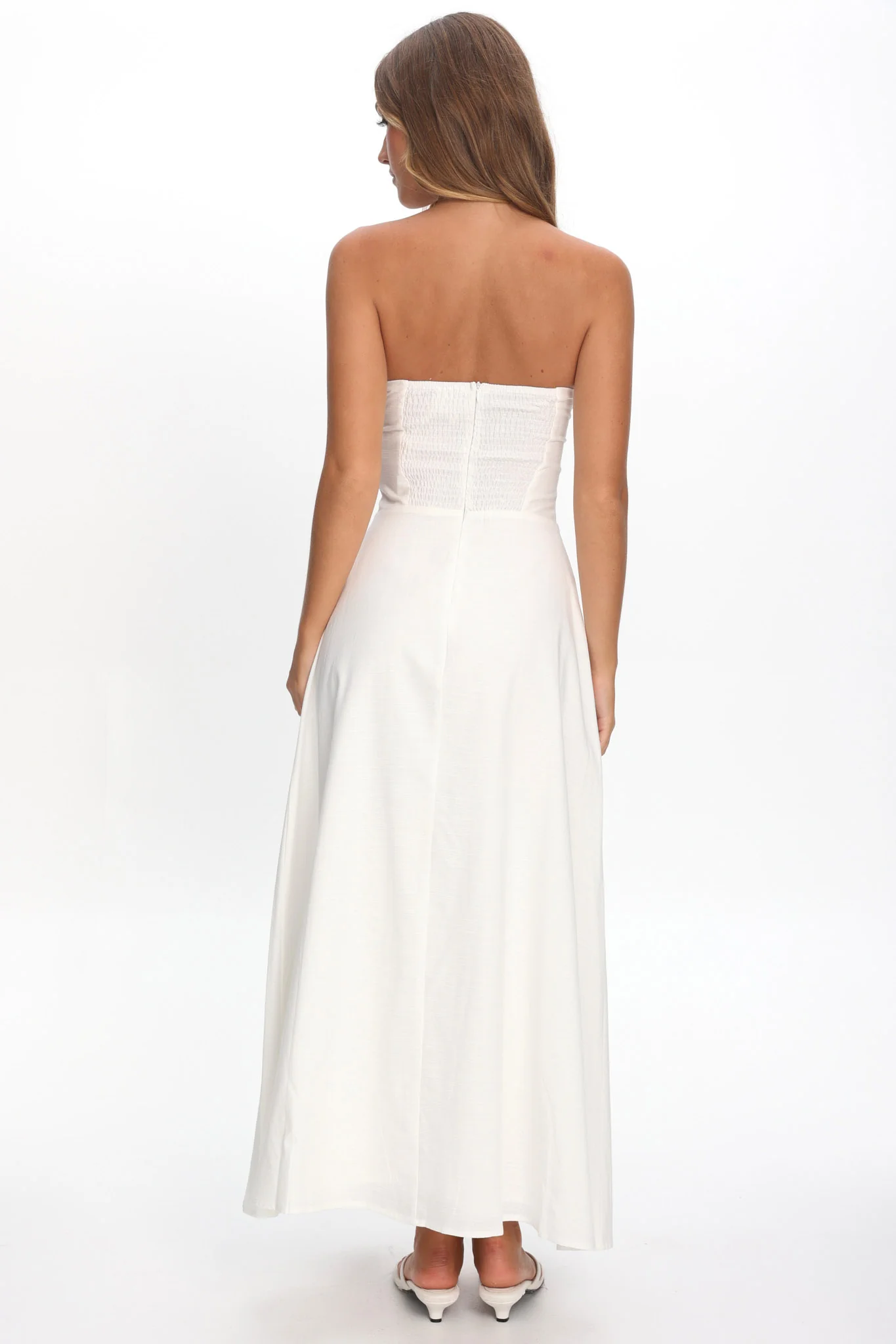 Celandra Bow Bodice Maxi Dress White - luluinthesky