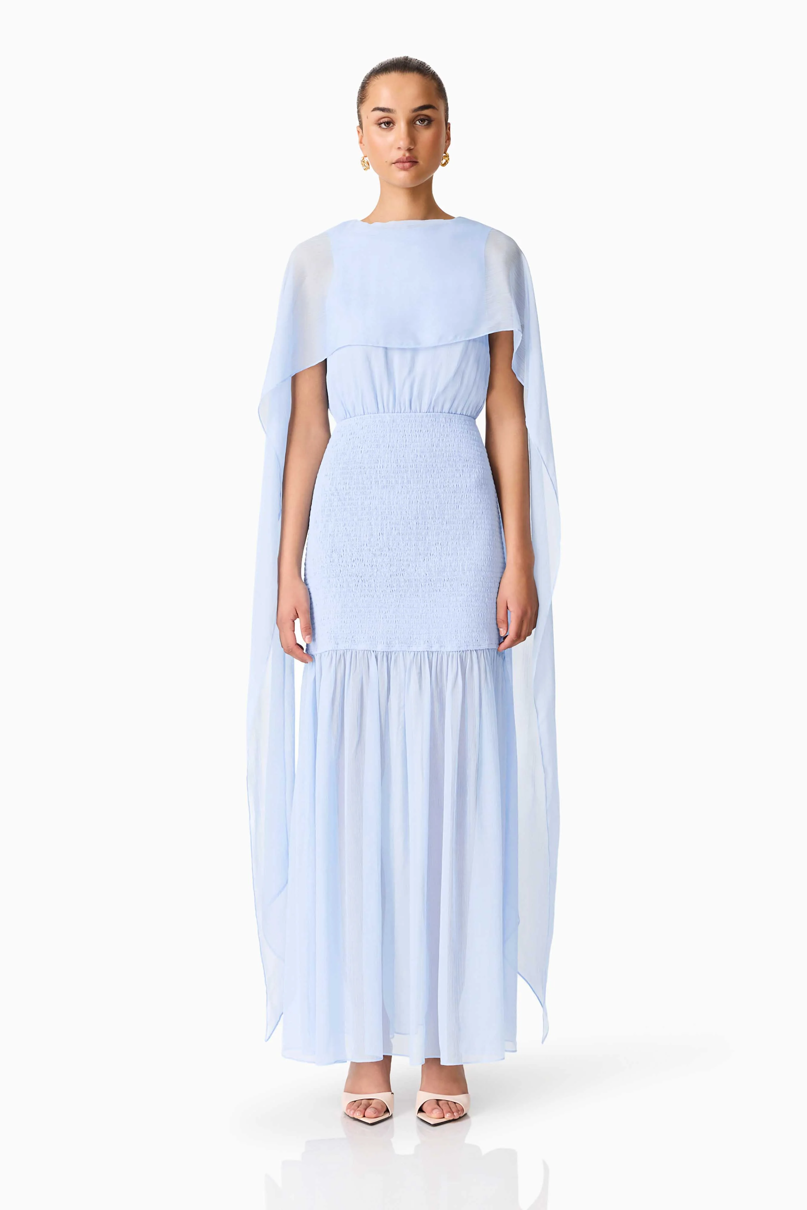 Eliane Cape Gown in Blue