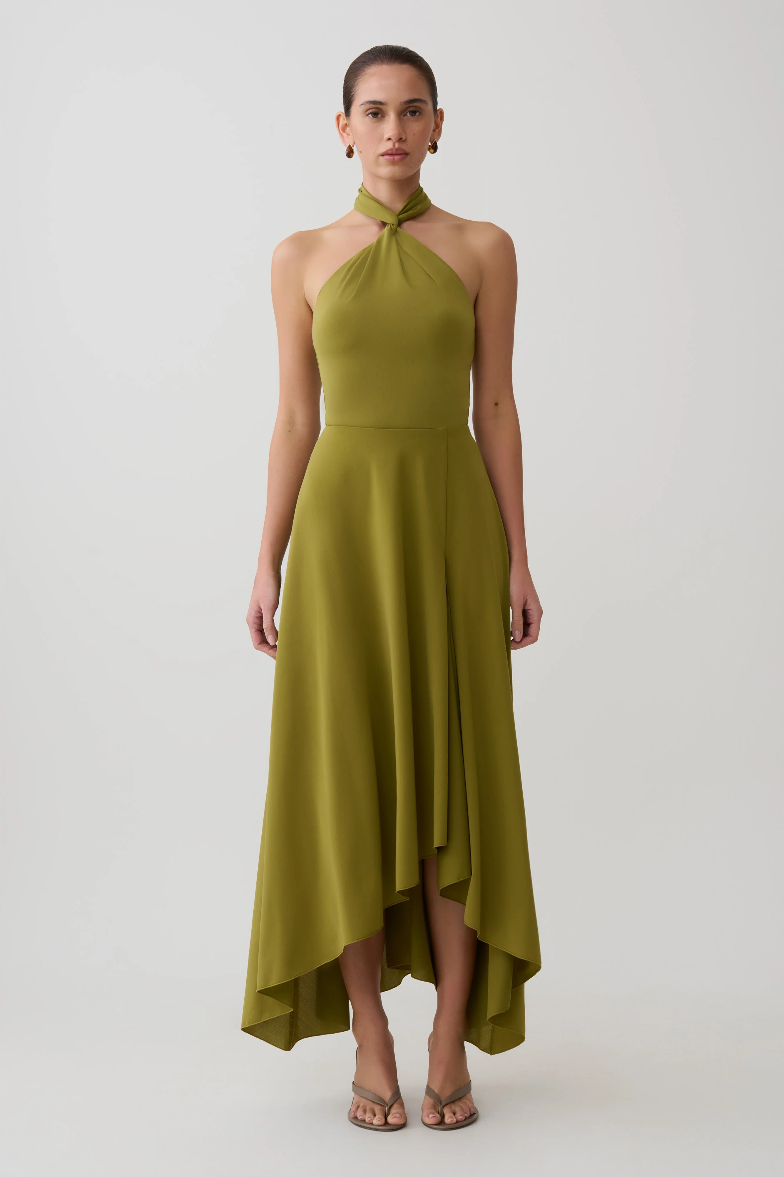 Bambi Dry Jersey Maxi Skirt - Martini Olive