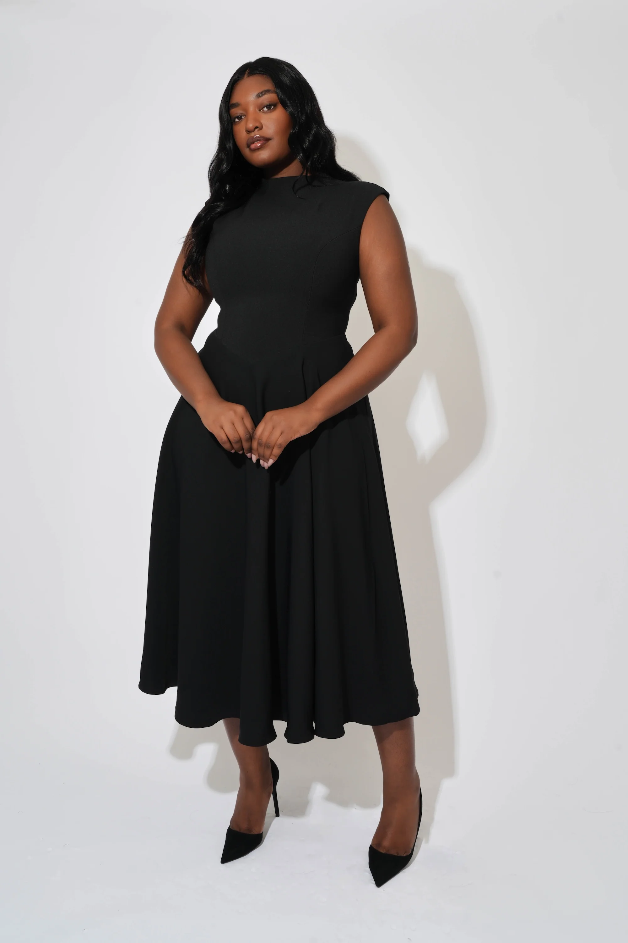 High Waist Midi Dress