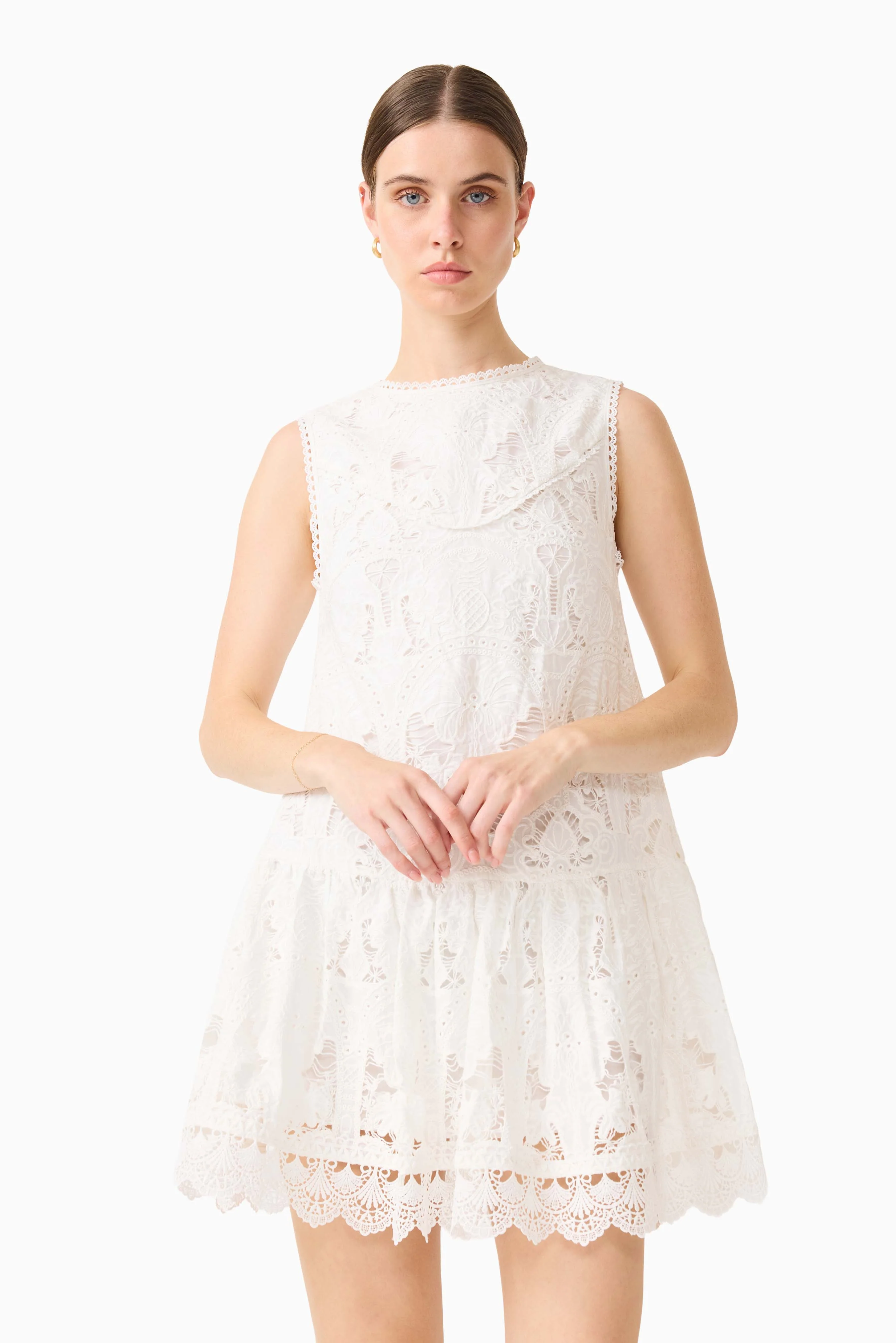 Giovanna Shift Mini Dress in White