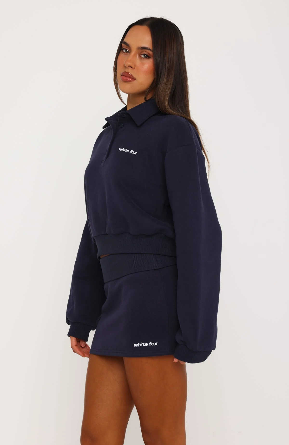 Not Changing Henley Polo Sweater Navy