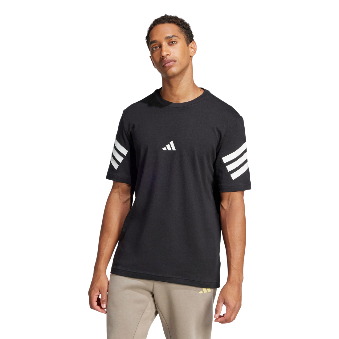 ADIDAS Future Icons 3-Stripes Men's  Round Neck Black JD4877