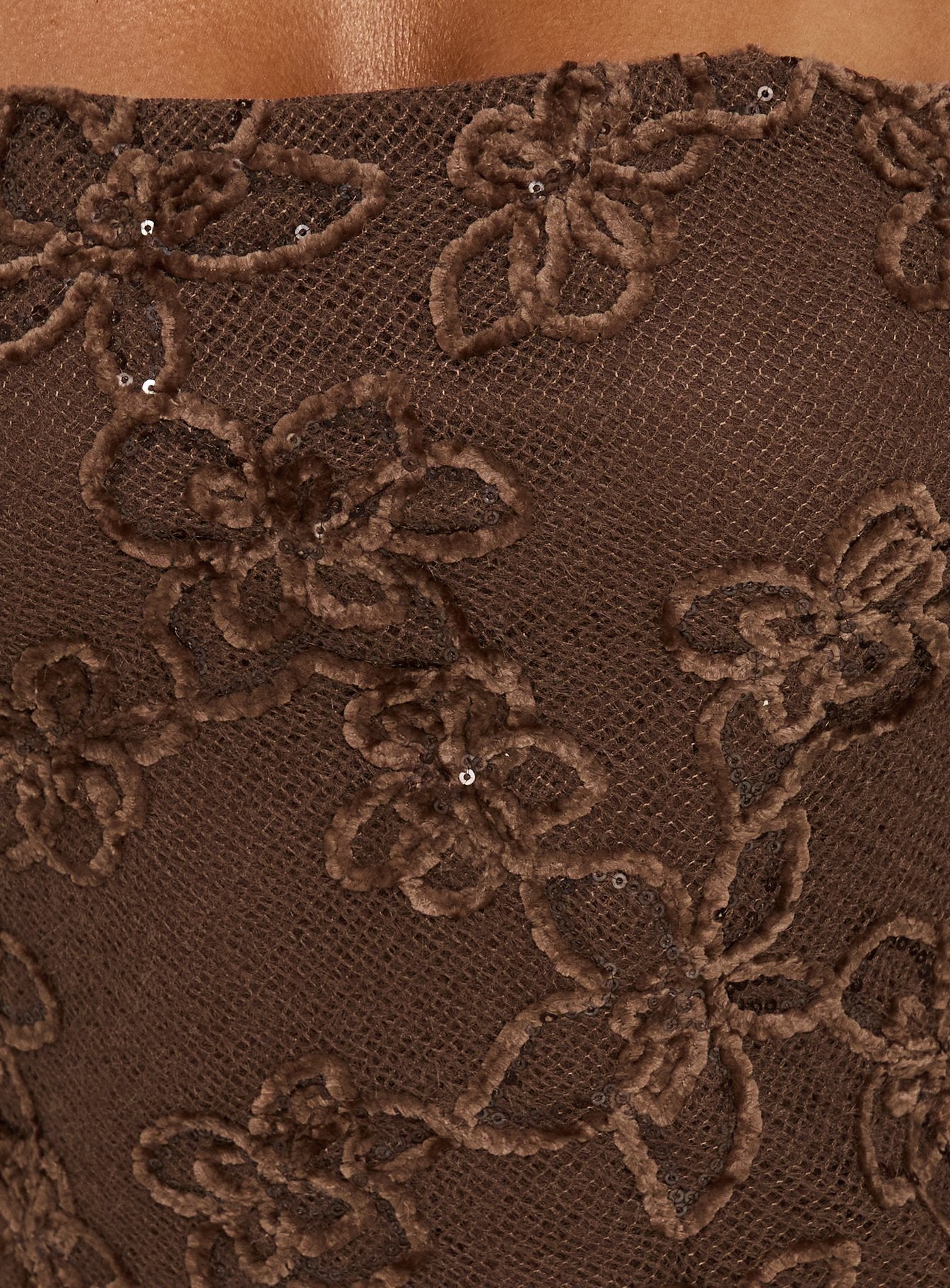 Mimosie Strapless Mini Dress Brown - FASHION NOB