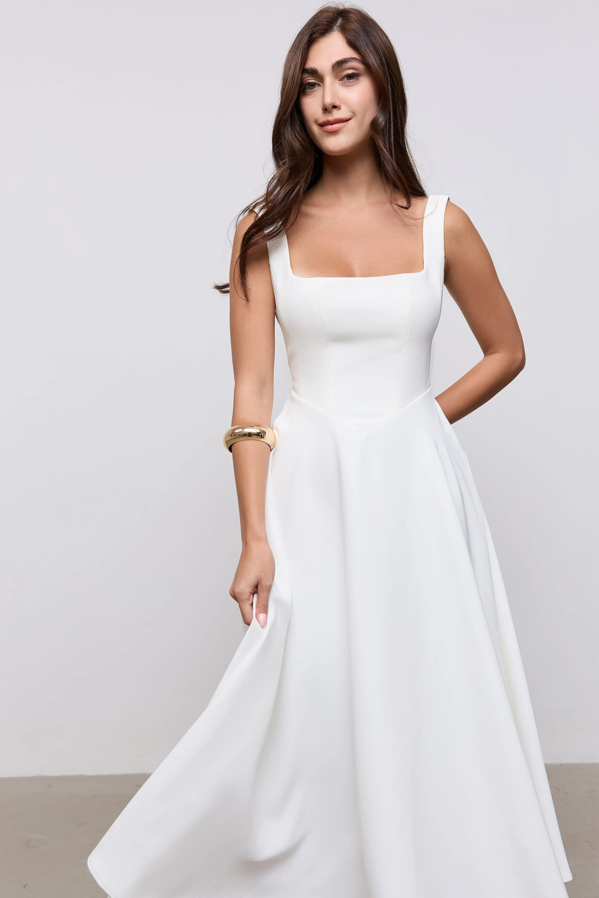 Square Neck Midi Dress