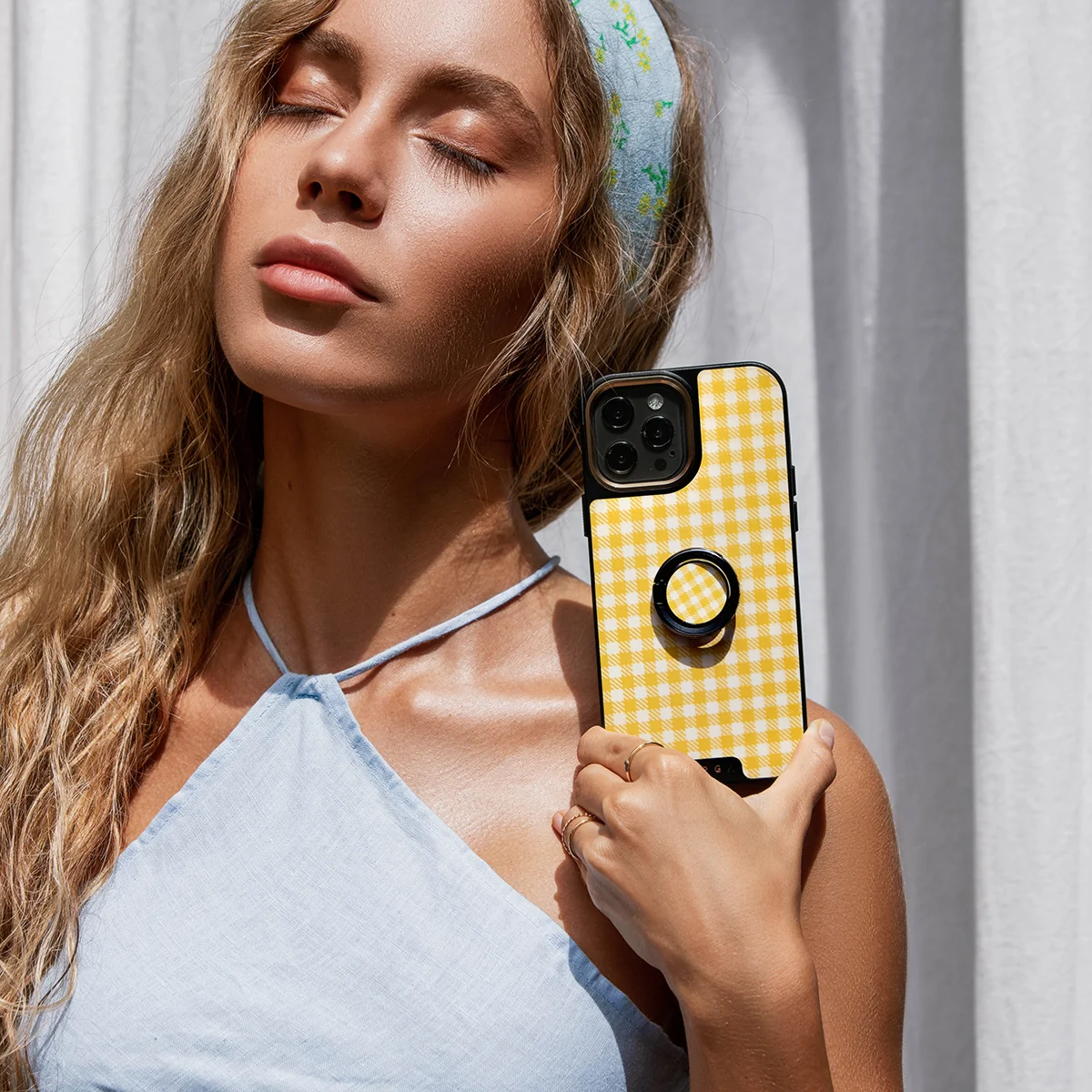 Tuscan Sun - Yellow Plaid iPhone 11 Pro Max ケース