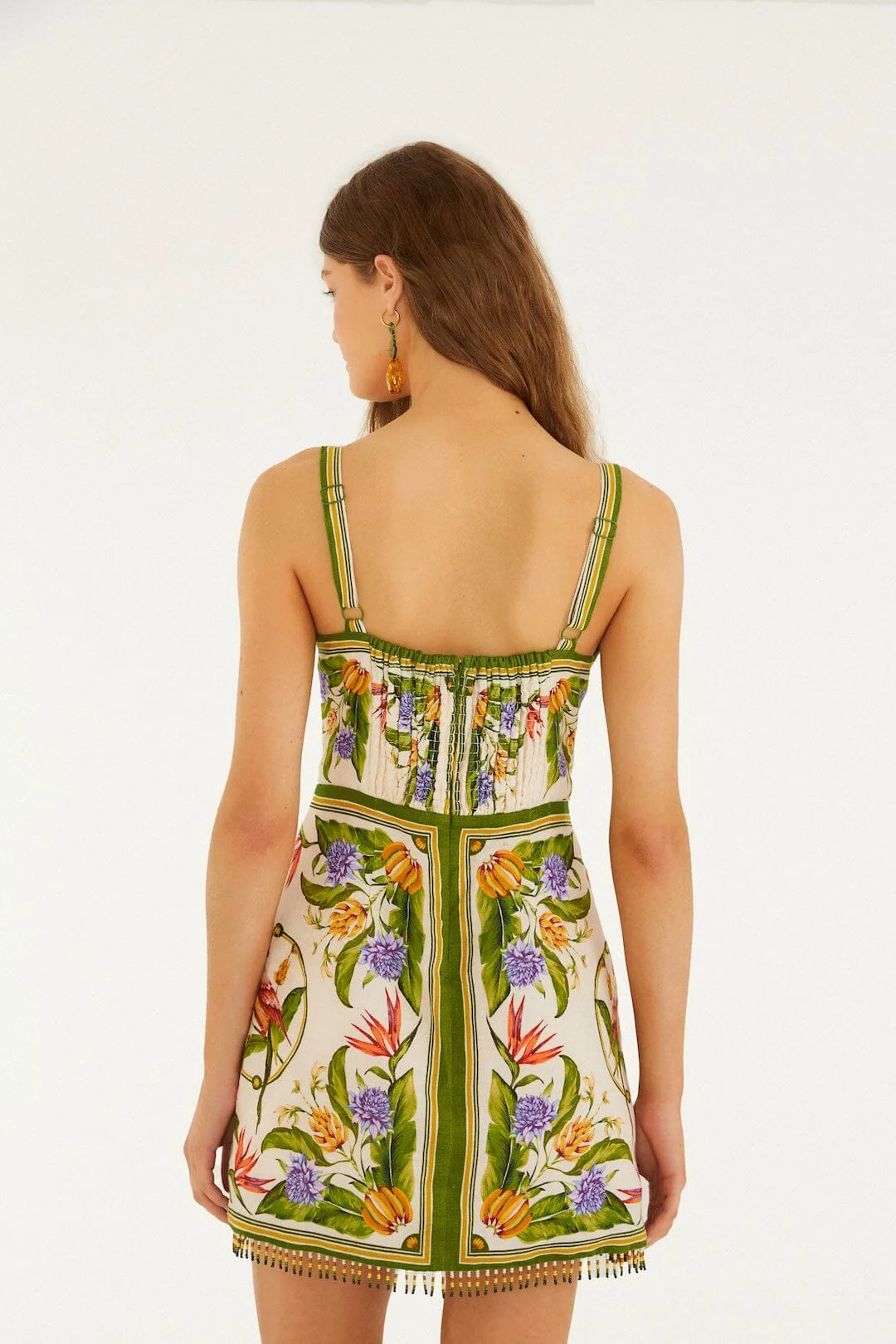 Sand Tropical Scarf Sleeveless Mini Dress