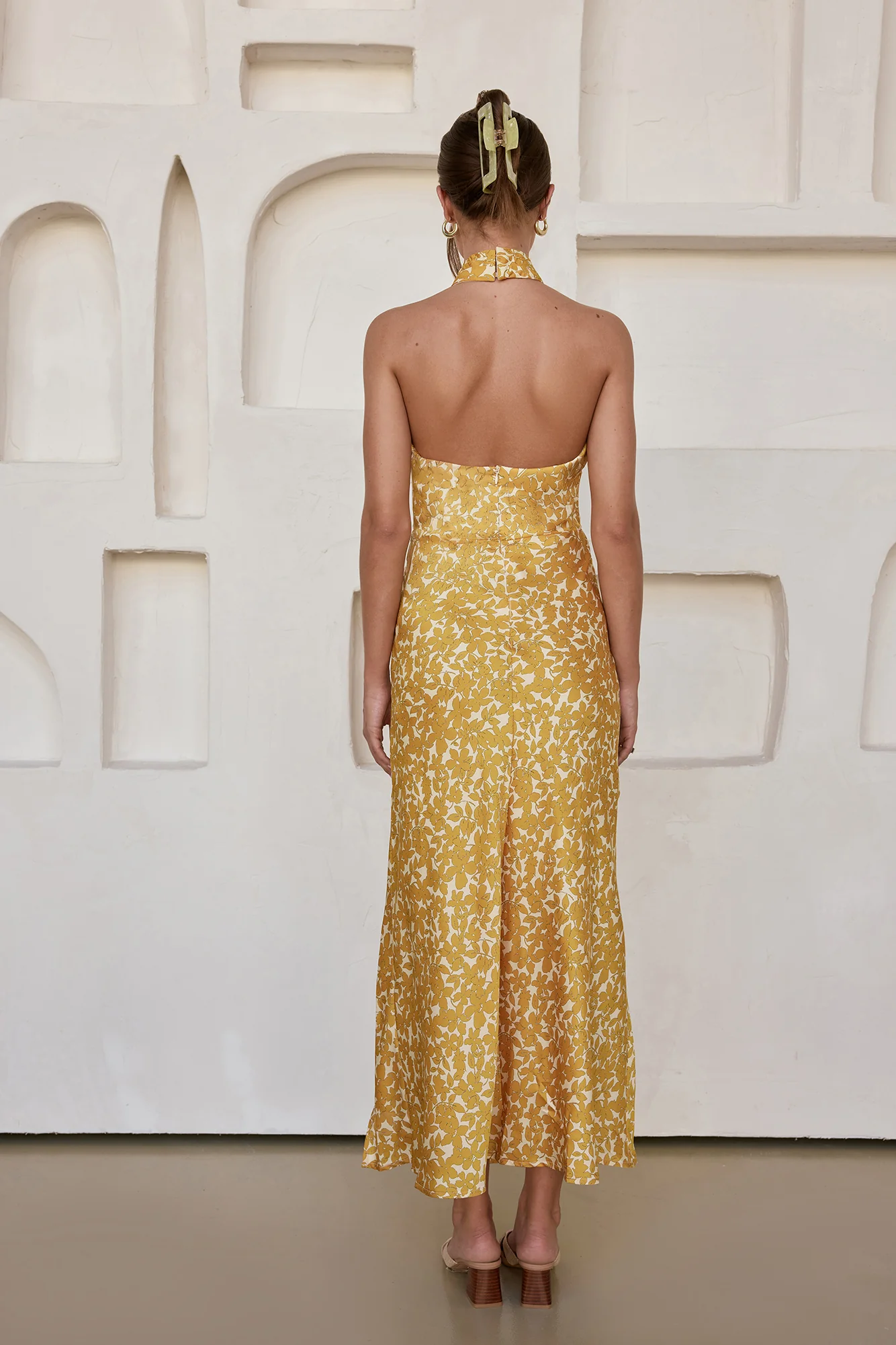 Marigold Moments Halter Maxi Dress Orange - luluinthesky