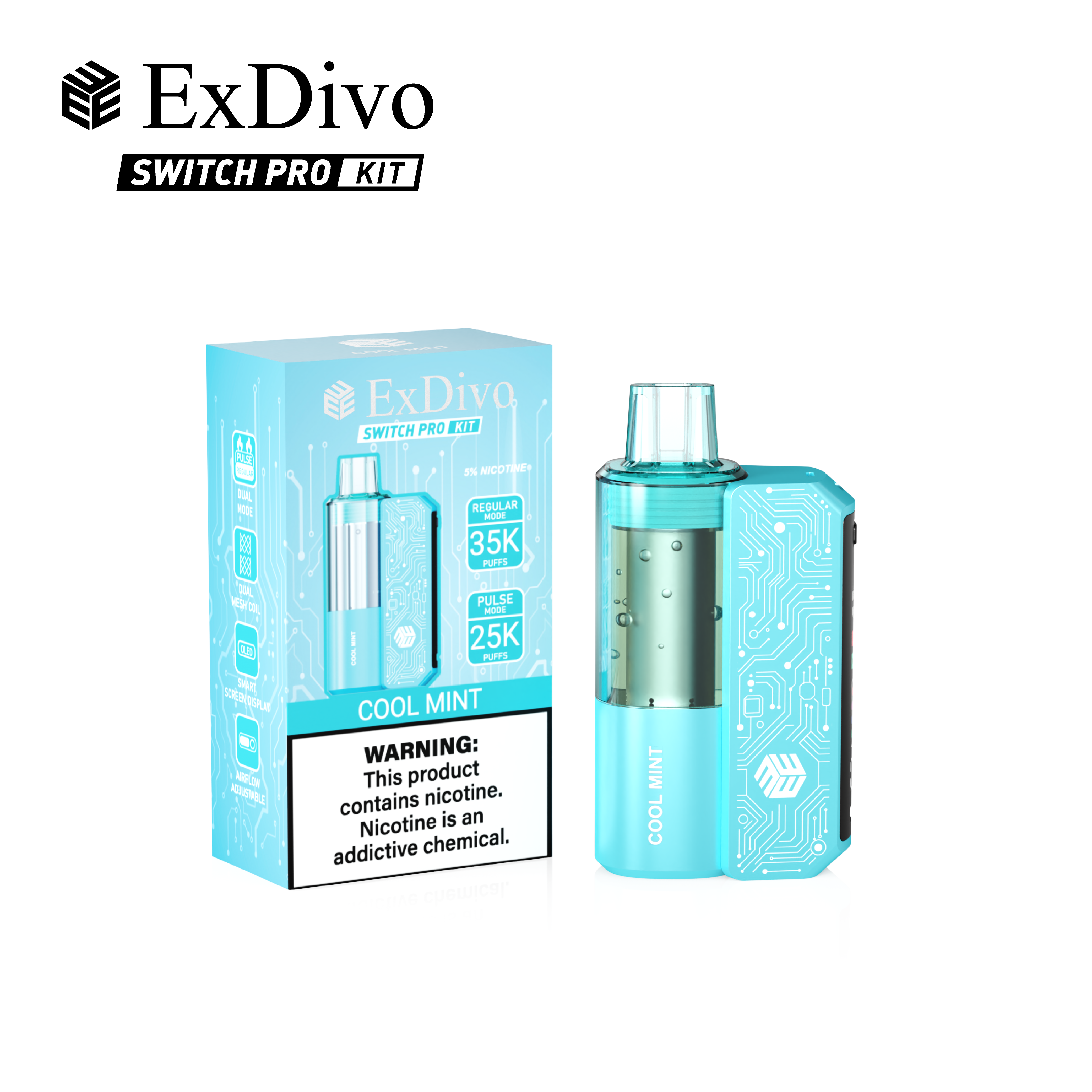 COOL MINT - ExDivo BRIGHT MIRROR 35K Replaceable VAPE kit