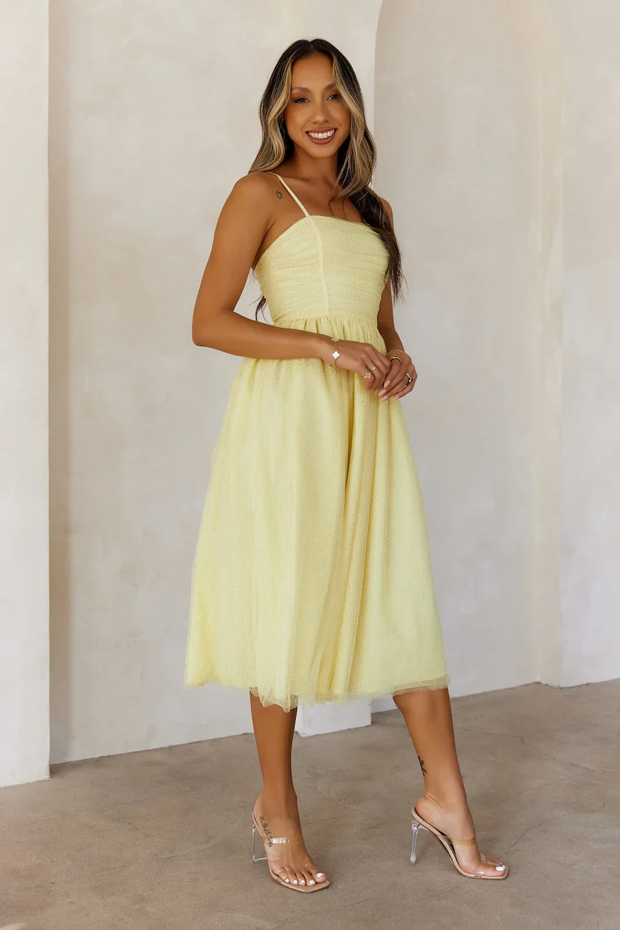 Spark Of Joy Midi Dress Yellow