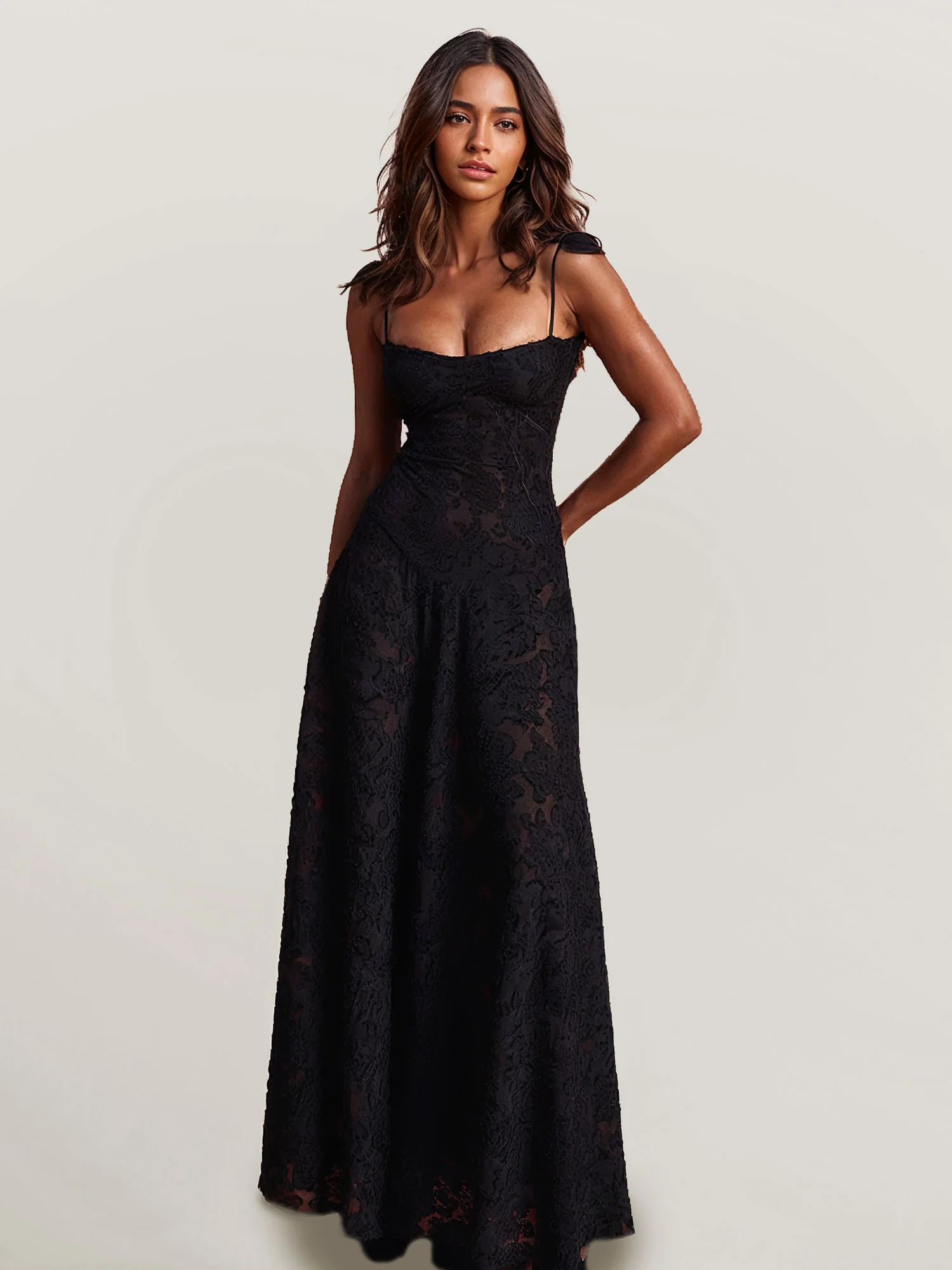 Black Lace Maxi Dress