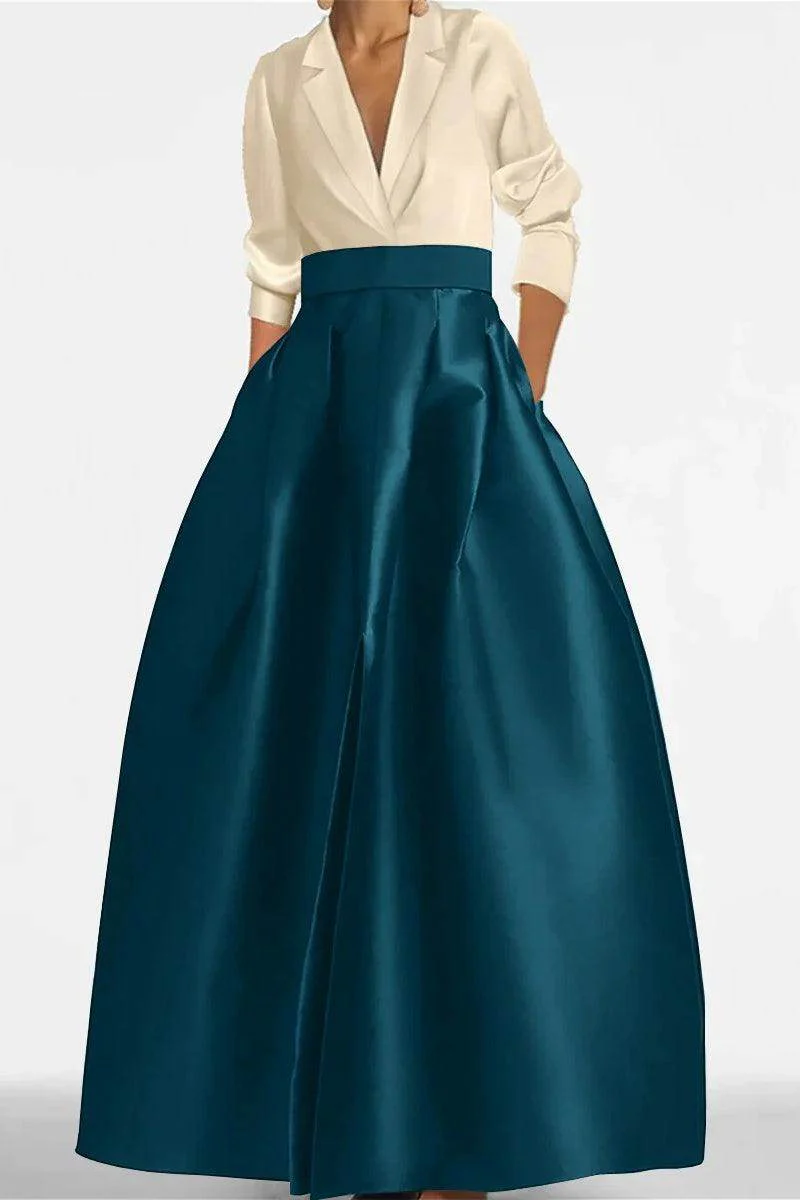 A Line Jewel Neck V-Neck Long Sleeves Mother Dresses CM0342