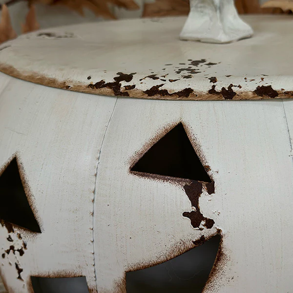 Huge Chippy Metal Jack O Lanterns, Set of Three