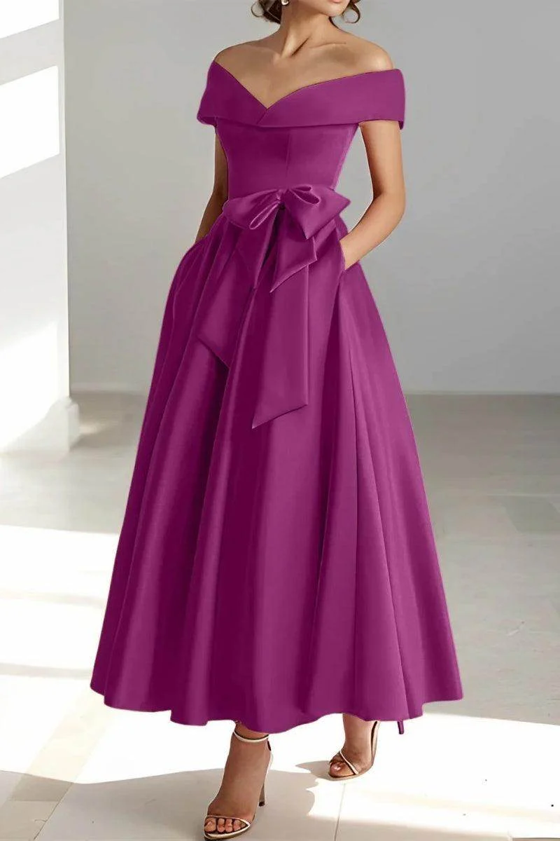 Off The Shoulder Sleeveless Ankle Length Mother Dresses CM0332