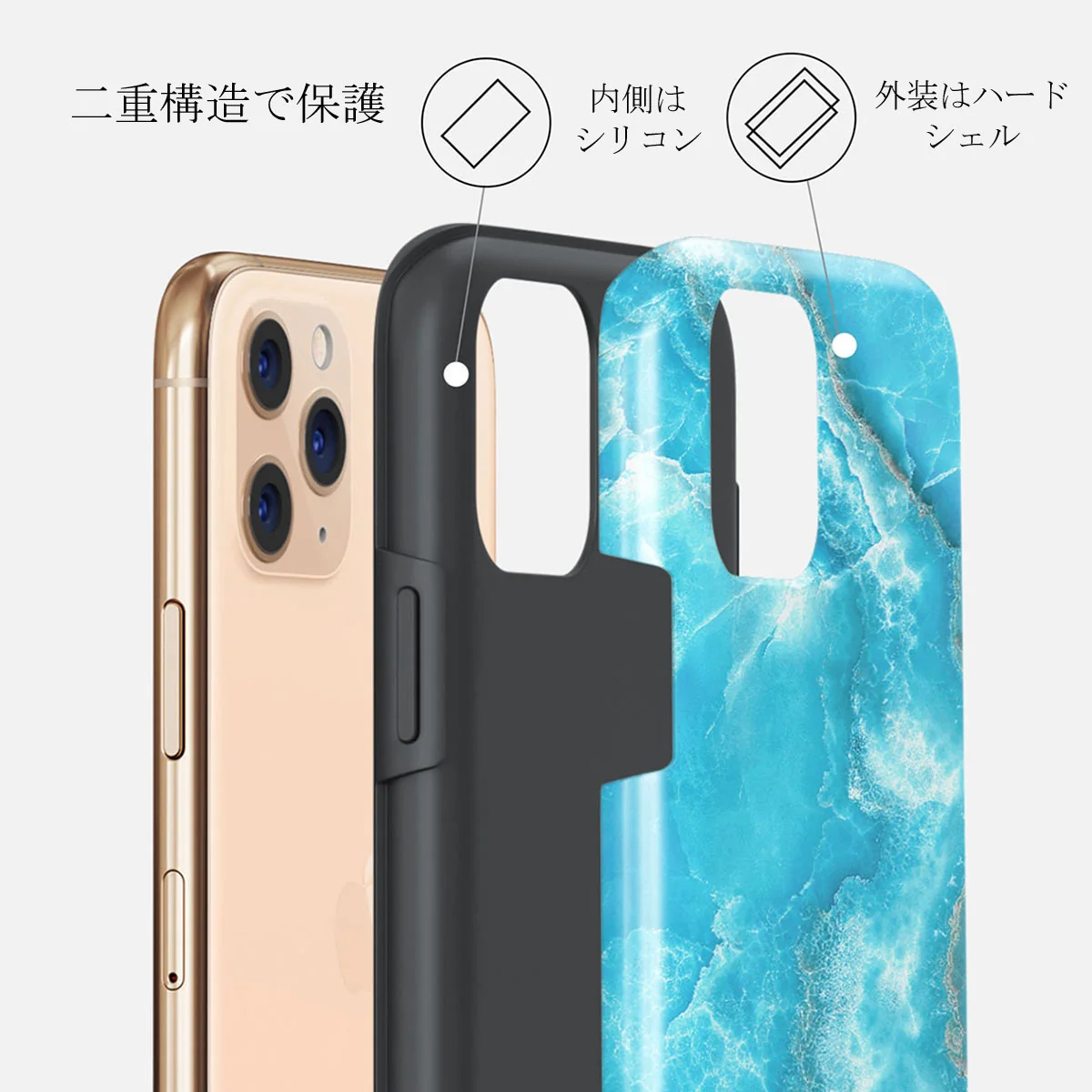 Ocean Waves - Blue iPhone 11 Pro Max ケース