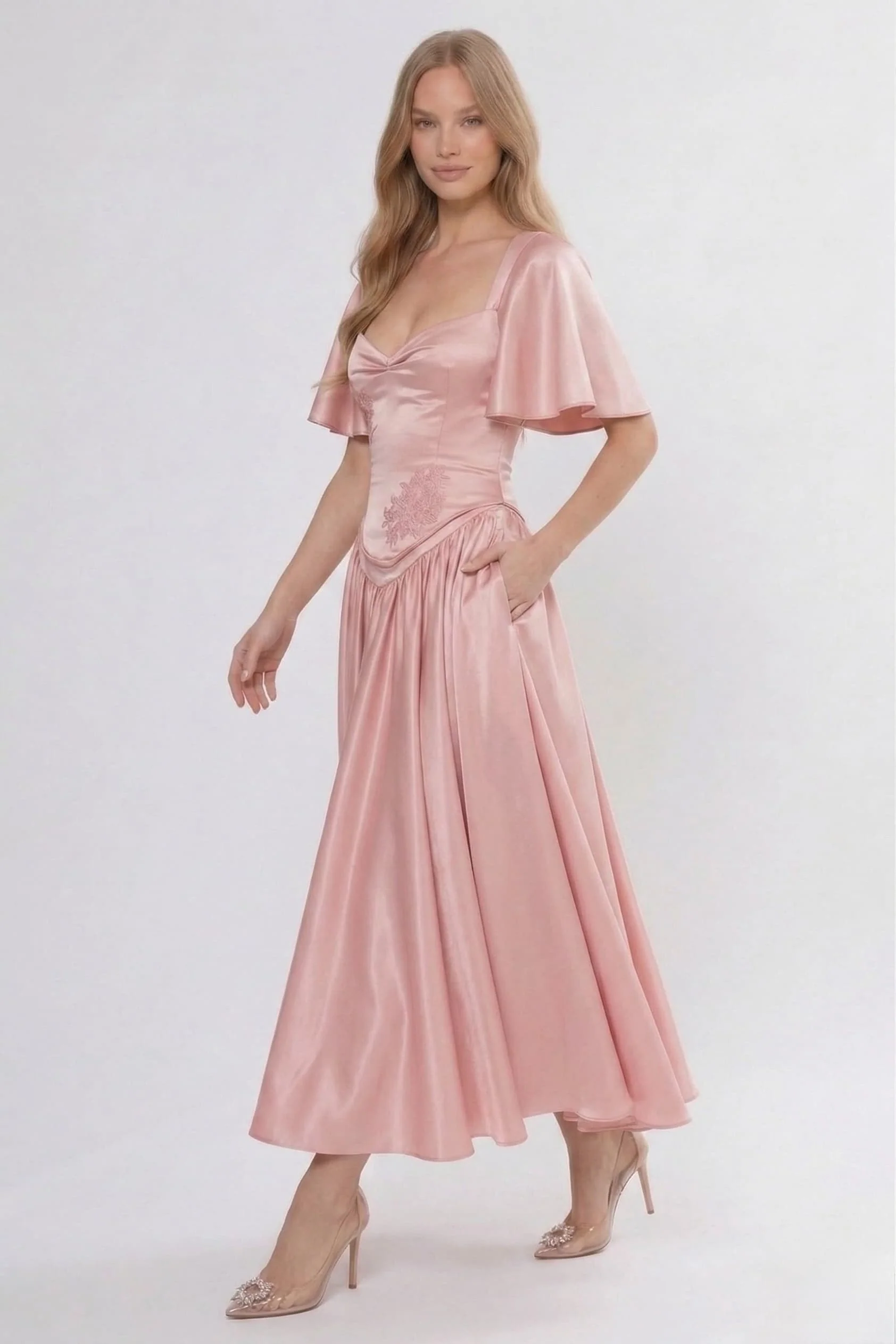 A-Line Ankle Length Soft Satin Bridesmaid Dress CG0317BM