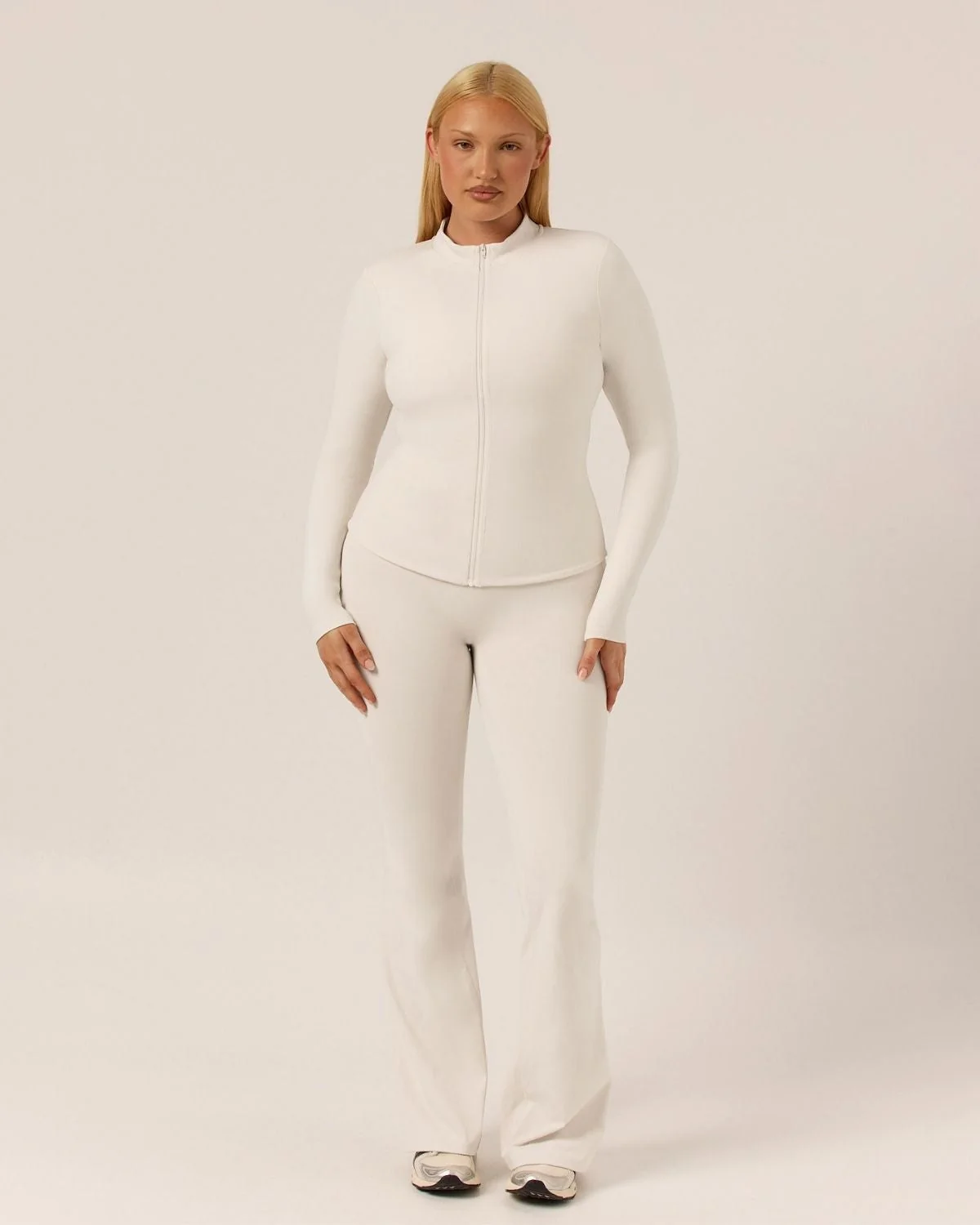 Serenity Longline Zip Up Jacket | Vanilla
