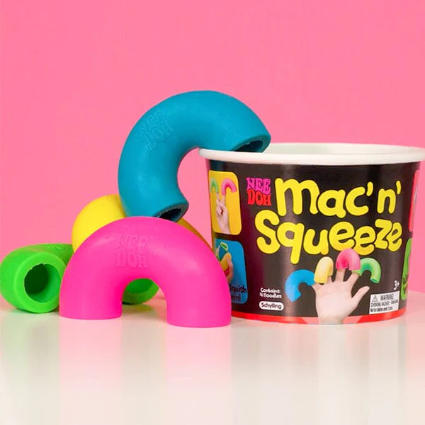 Nee Doh® Mac' N' Squeeze Squishy Fidget Noodles (4pc)