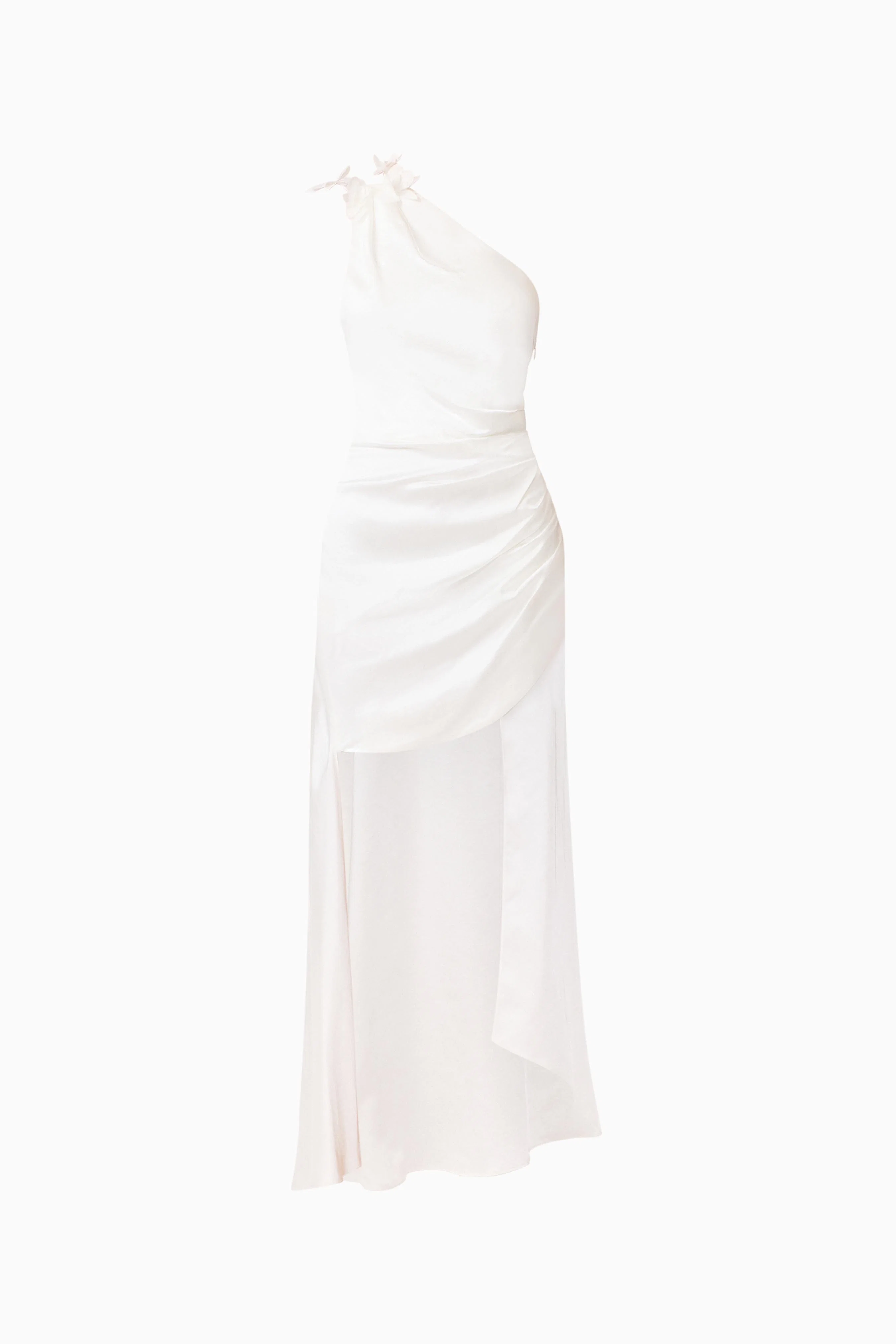 Erielle Asymmetrical Gown in White