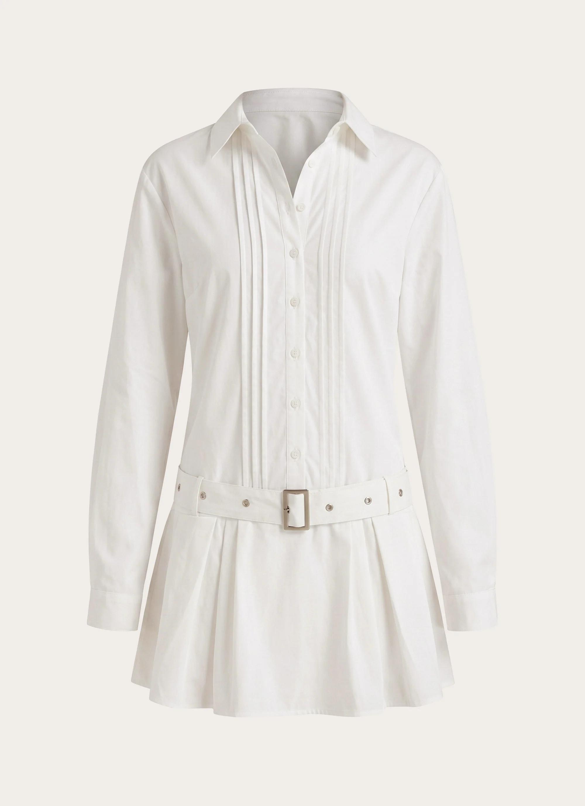Calipso Shirt Dress - White - luluinthesky